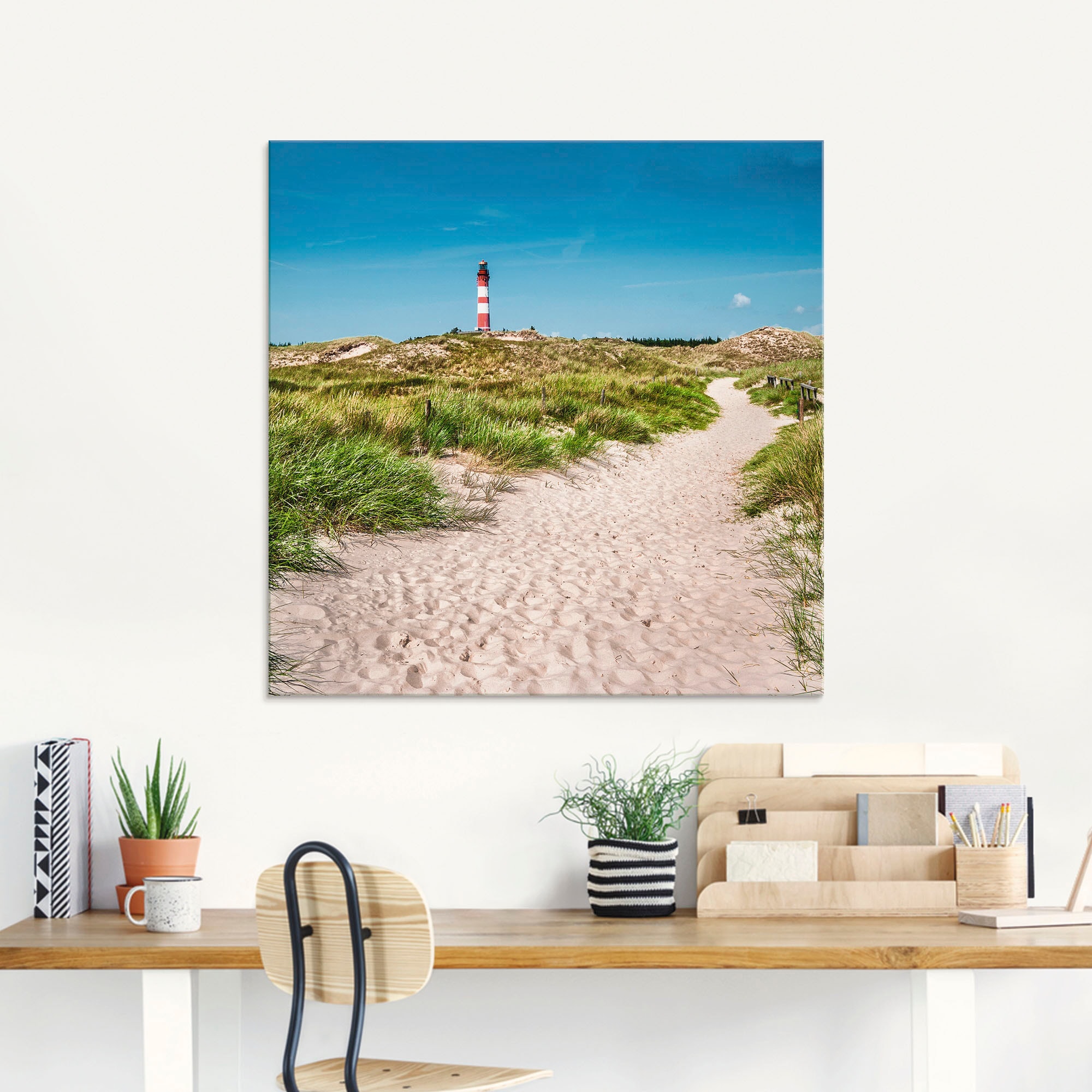 Artland Glasbild »Leuchtturm auf der Insel Amrum«, Gebäude, (1 St.), in verschiedenen Grössen