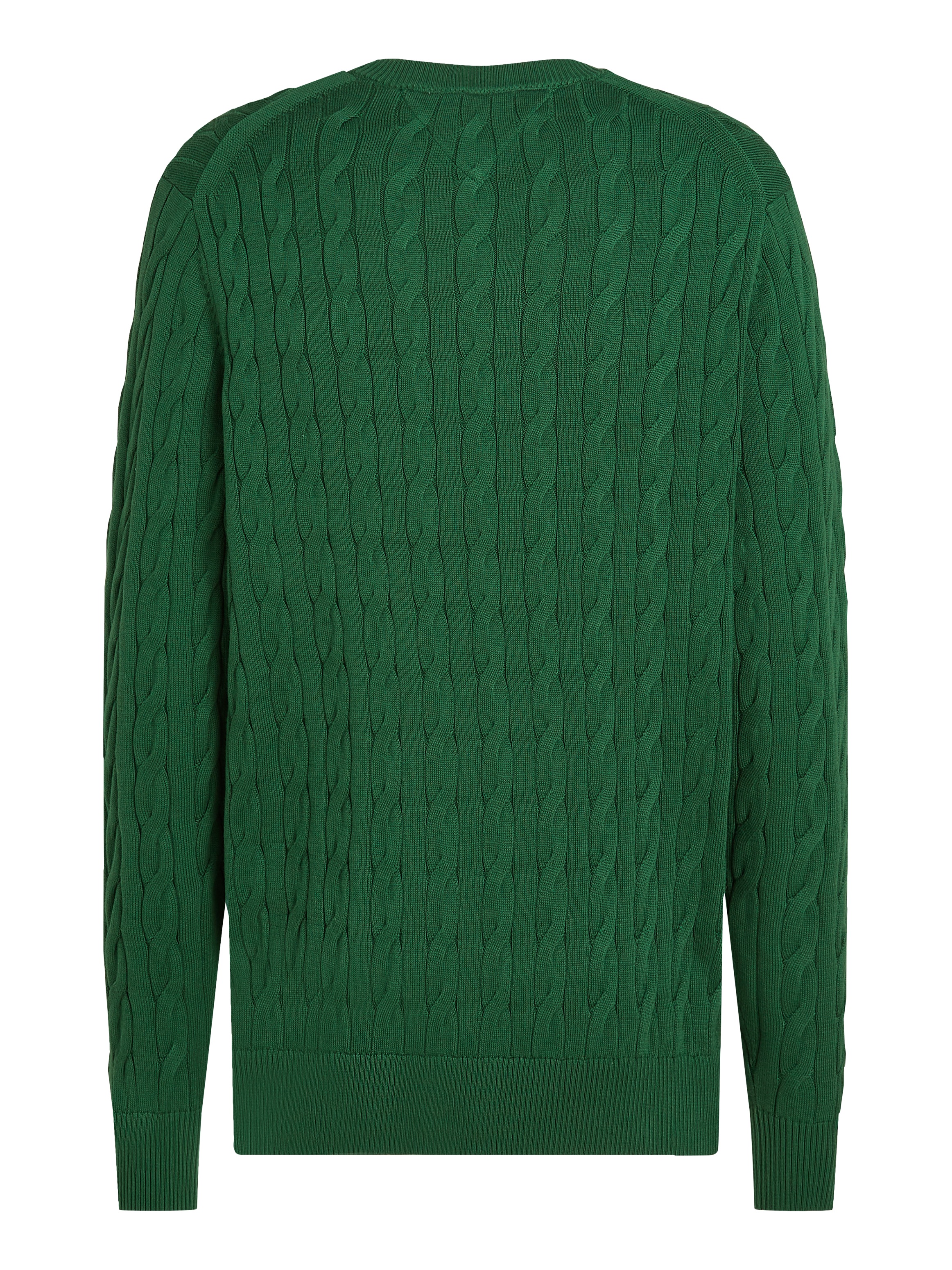Tommy Hilfiger Strickpullover »CLASSIC CABLE CREW NECK mit Strukturstrick und Flaglabel«, unifarben, casual, regular fit, Baumwolle, Rundhals