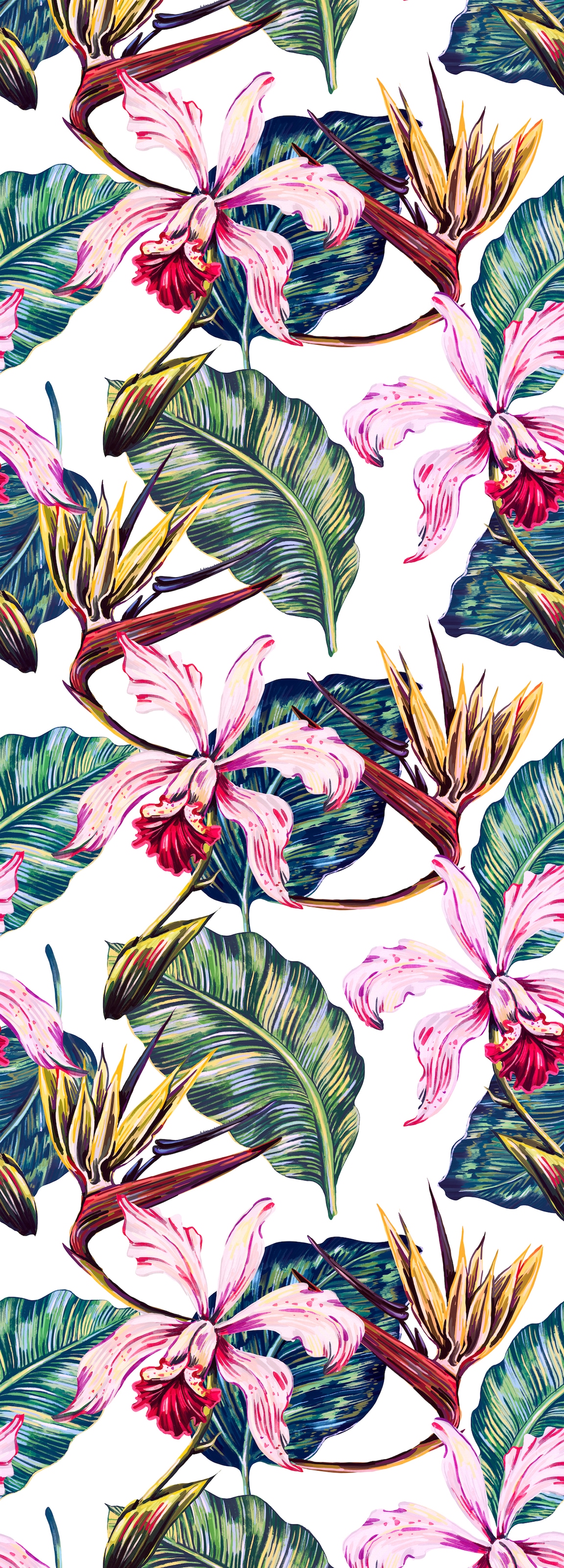 Image of queence Vinyltapete "Alissa" Motiv bedruckt botanisch floral gemustert natürlich glatt 90x250cm, selbstklebend, kinderleichte Anbringung, Sticker