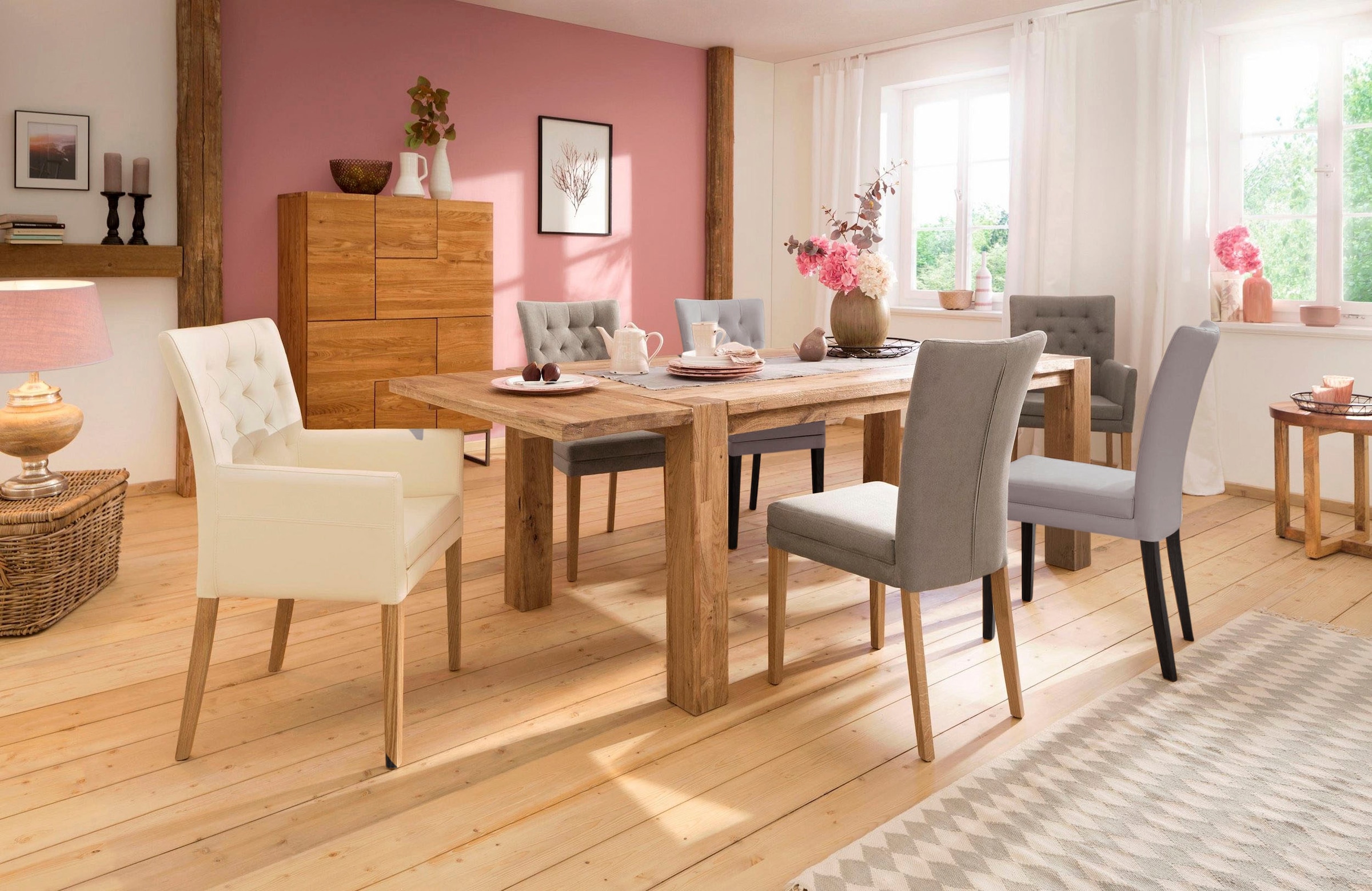 Home affaire Chaise à 4 pieds »Colorado« (Set) 2 cuisBeine aus Buche, wengefarben lackiert, Im 2er, 4er oder 6er-Set