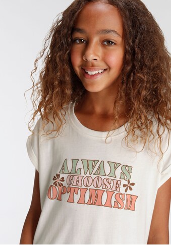 KIDSWORLD T-Shirt »Always choose optimism«, in weiter legerer Form kaufen