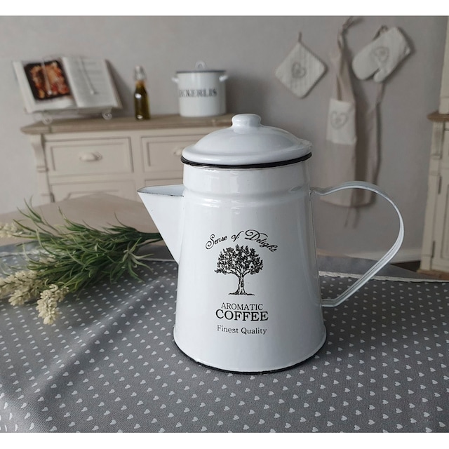 Jetzt Ambiente Haus Kanne »Kaffeekanne aus Emaille in Antikweiss«, (1)  bestellen