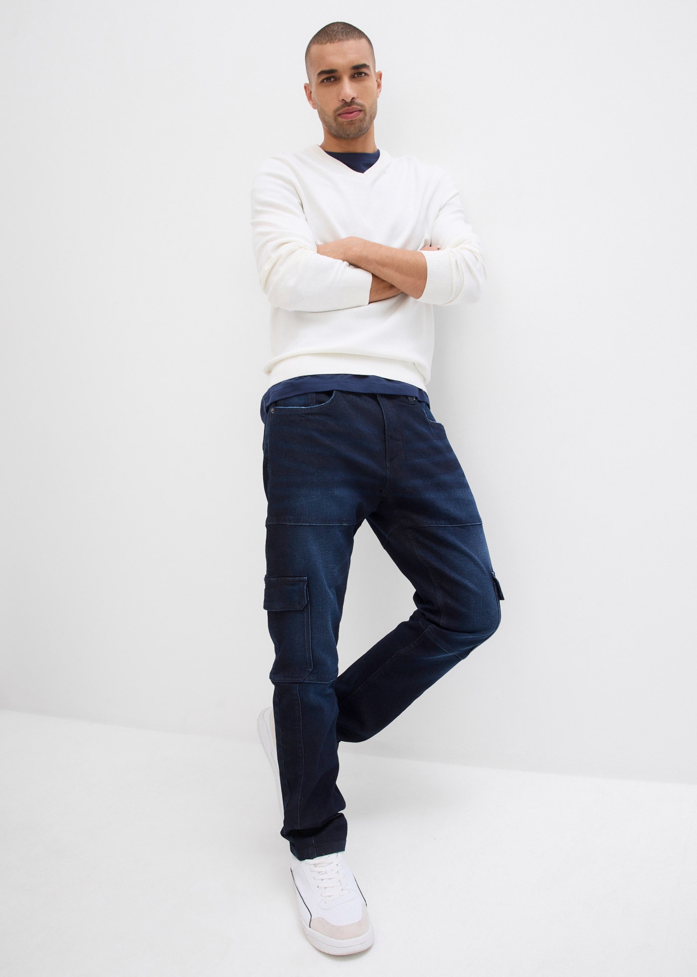 bonprix Jeans cargo »Slim Fit Cargo-Stretch-Jeans, Straight« Slim Fit Cargo-Stretch-Jeans, Straight