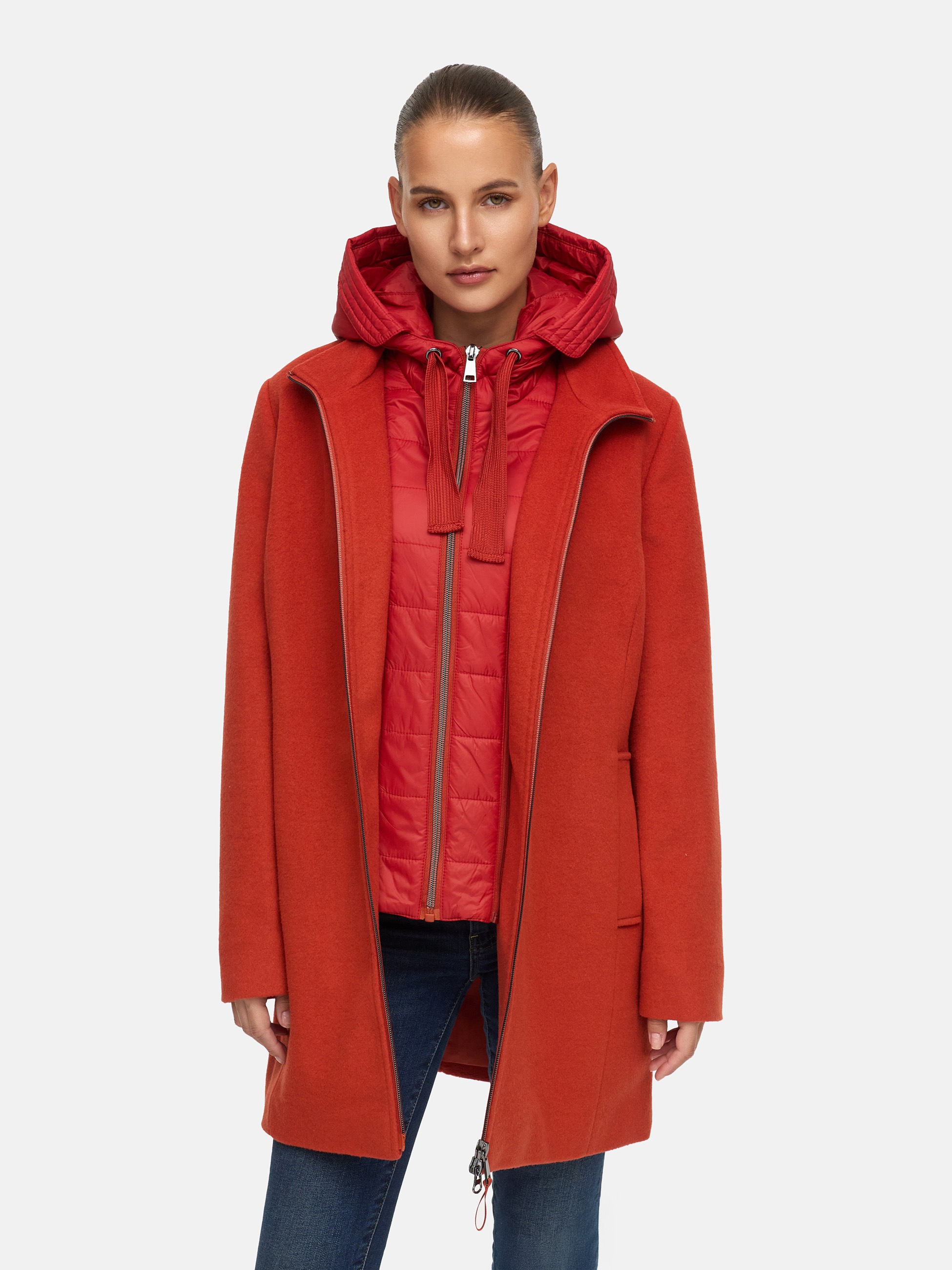 MANISA Wolljacke mit Kapuze mit herausnehmbarer Kapuze