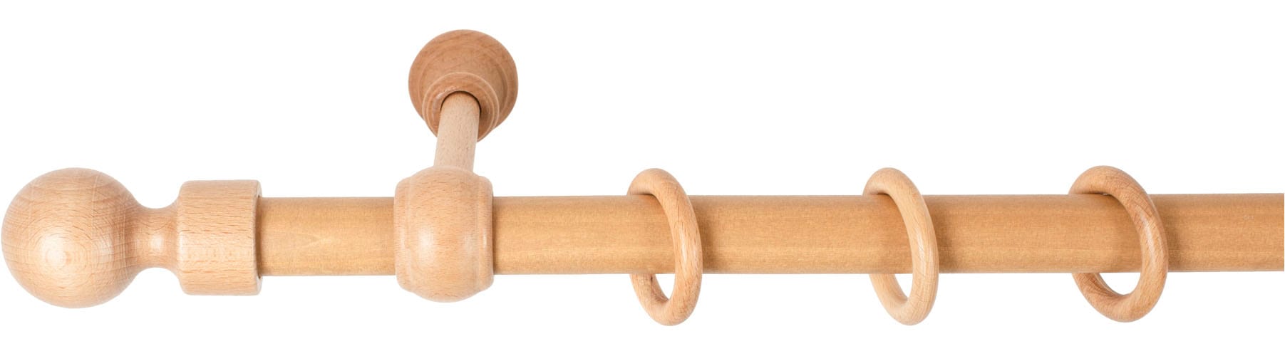SN DECO GROUP Gardinenstange »Giro« 1 läufig-läufig Fixmass 28 mm, Holz, verschiedene Längen und Farben, Komplettset