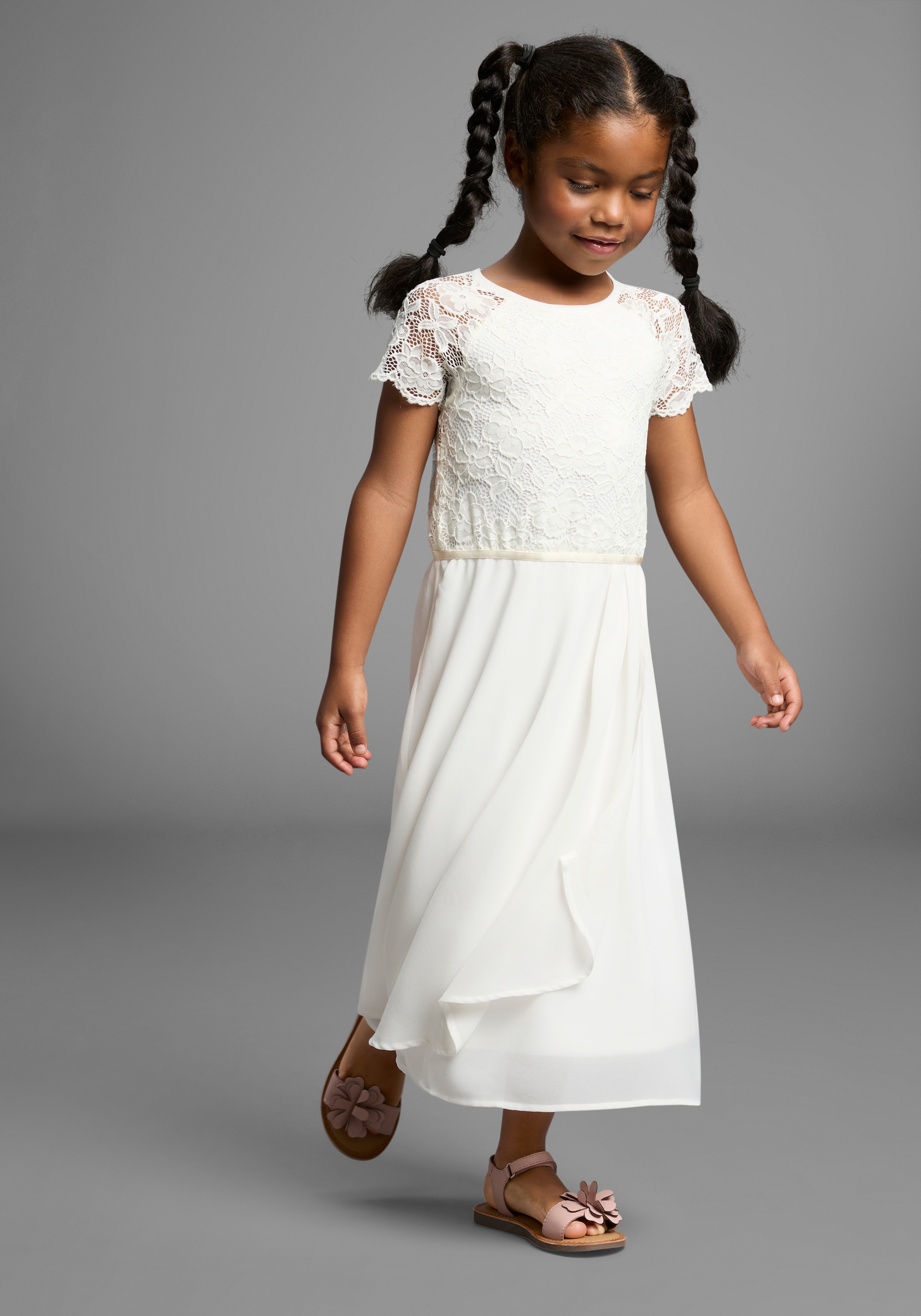 KIDSWORLD Robe en jersey »Festliches Kleid mit Spitze« Elegantes Kleid mit Spitze und Chiffon