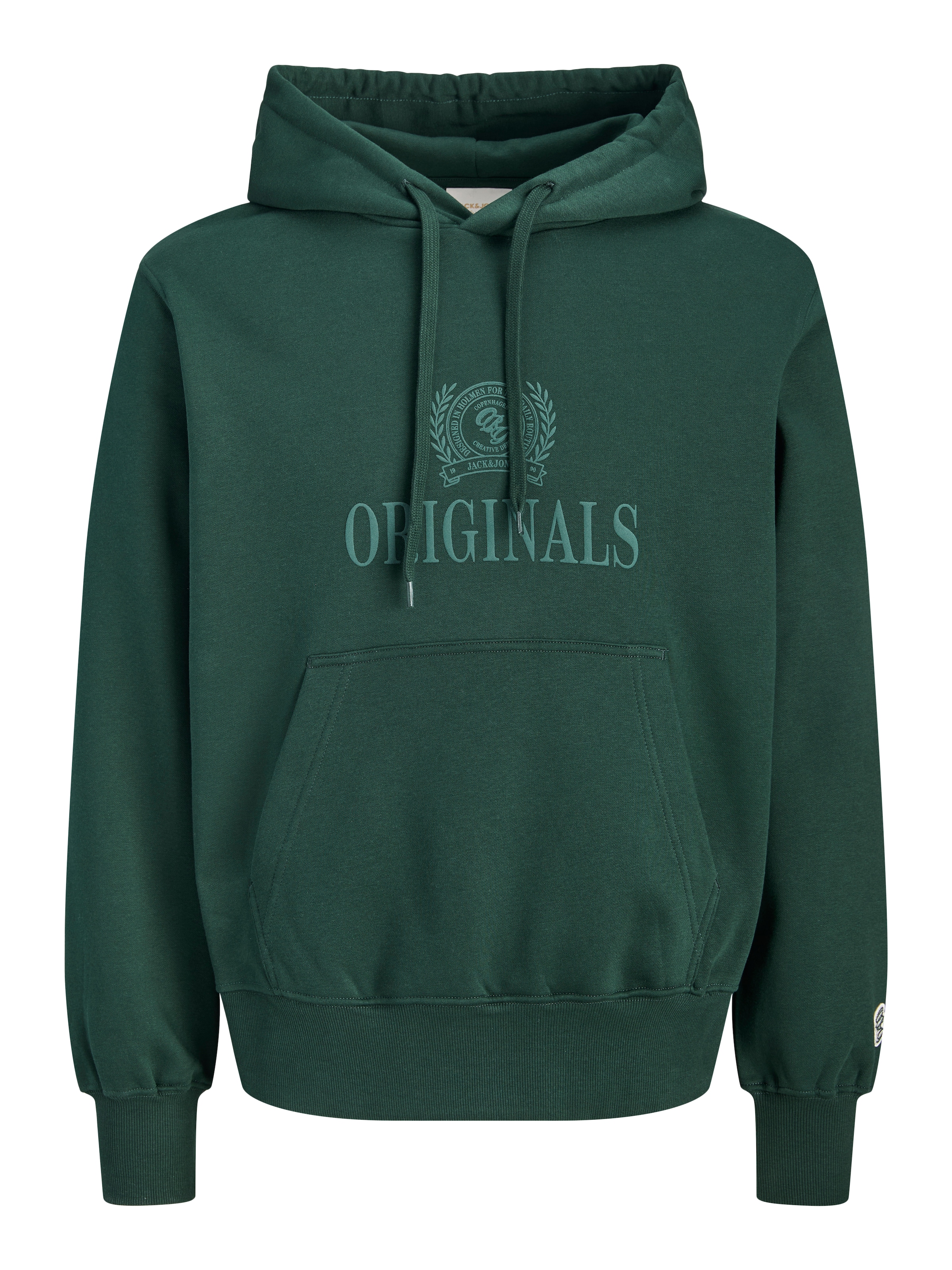 Jack & Jones Sweat à capuche »JORFREDERIKSBERG MONOGRAM SWEAT HOOD SN«, mélange coton, coupe décontractée
