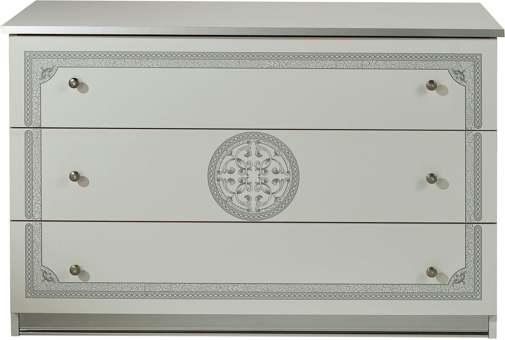 INOSIGN Schubkastenkommode »Greta, aus FSC-zertifiziertem Holzwerkstoff mit Dekor im Klassikstil«, (Masse (B/T/H): 113/42/73,5 cm), mit 3 Schubladen, soft-close-Funktion, Made in Italy
