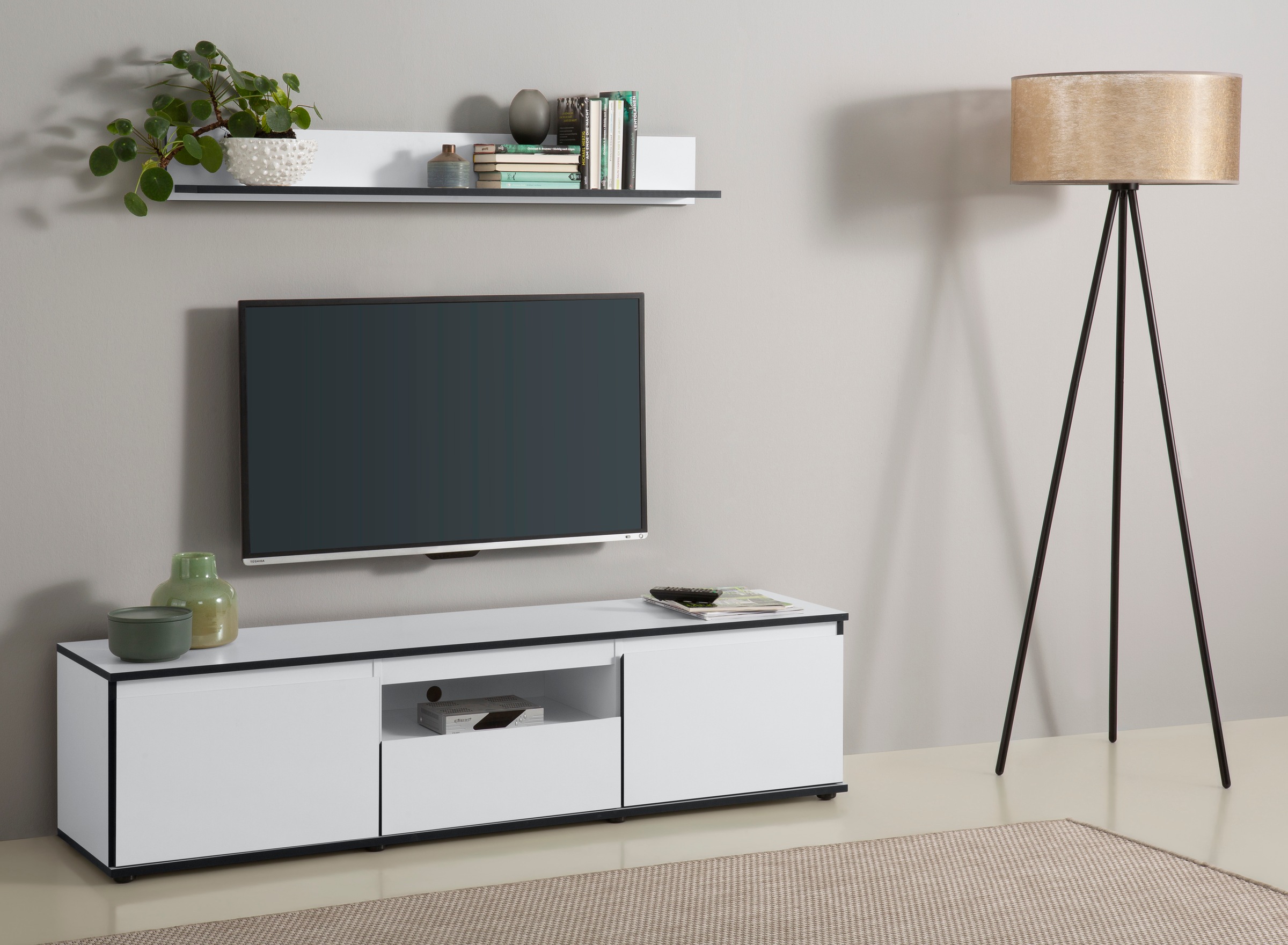 Image of HELA Wandboard "Ariana" Schwarz abgesetzte Kanten, 120 cm