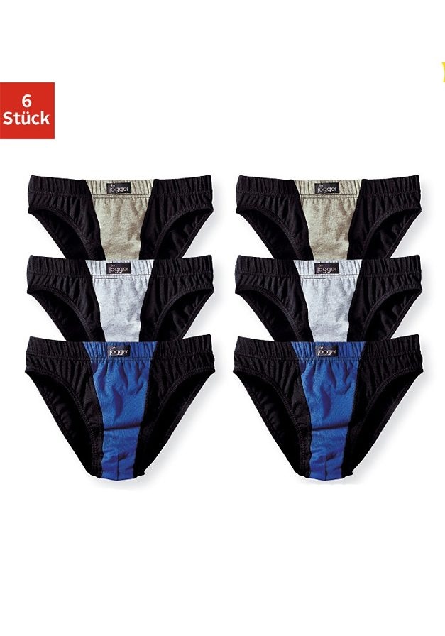 Image of le jogger Slip Packung, 6er pack, 6 Stk. mit elastischem Beinabschluss, aus Jersey-Material, zweifarbige Optik