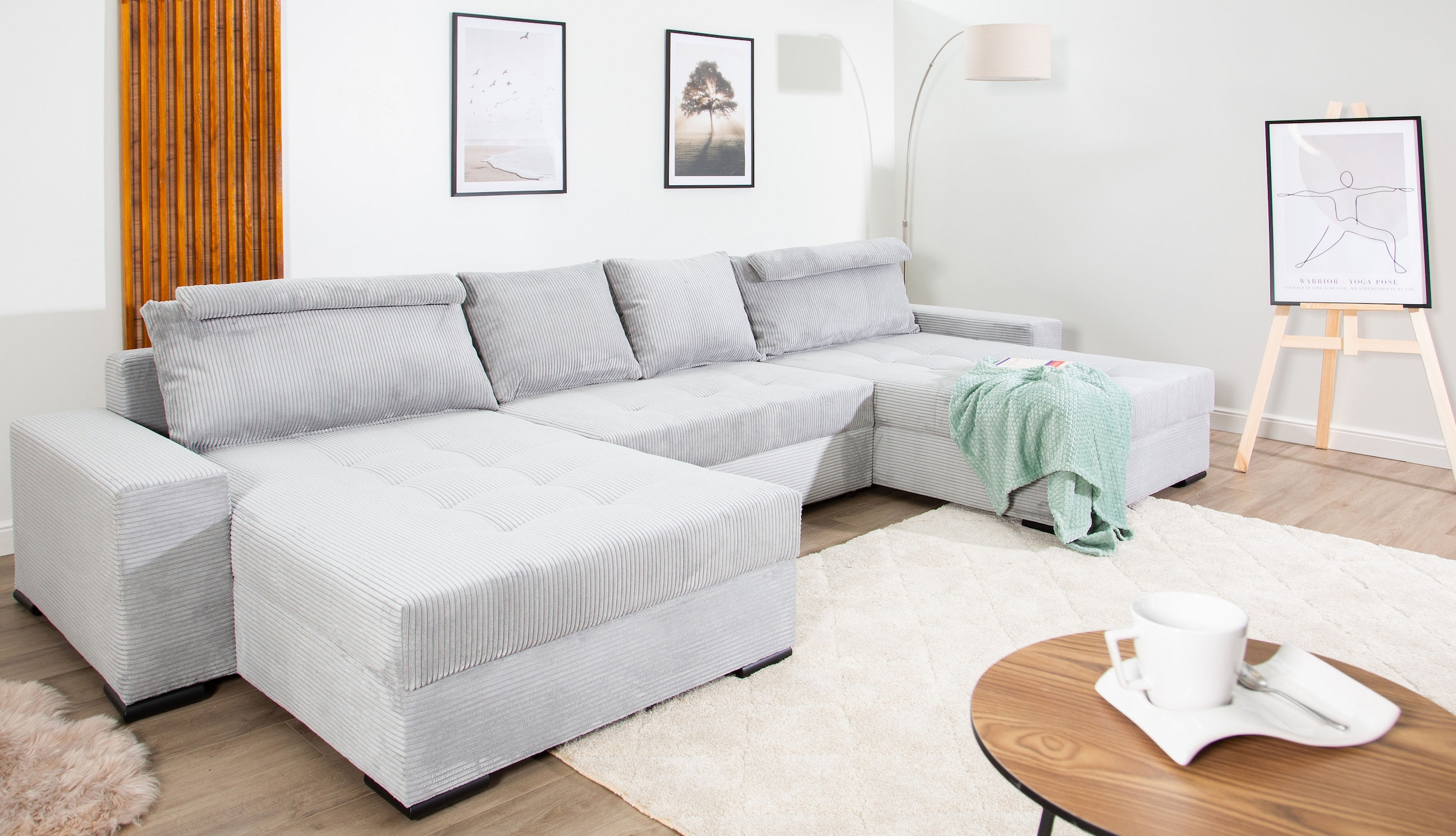 COLLECTION AB Wohnlandschaft »XXXL-Josy Relax U-Form Breite 352 cm, mit 2 gleich grossen Recamieren«, inkl. Bettfunktion, Bettkasten, mit 4 Rückenkissen in zwei Grössen