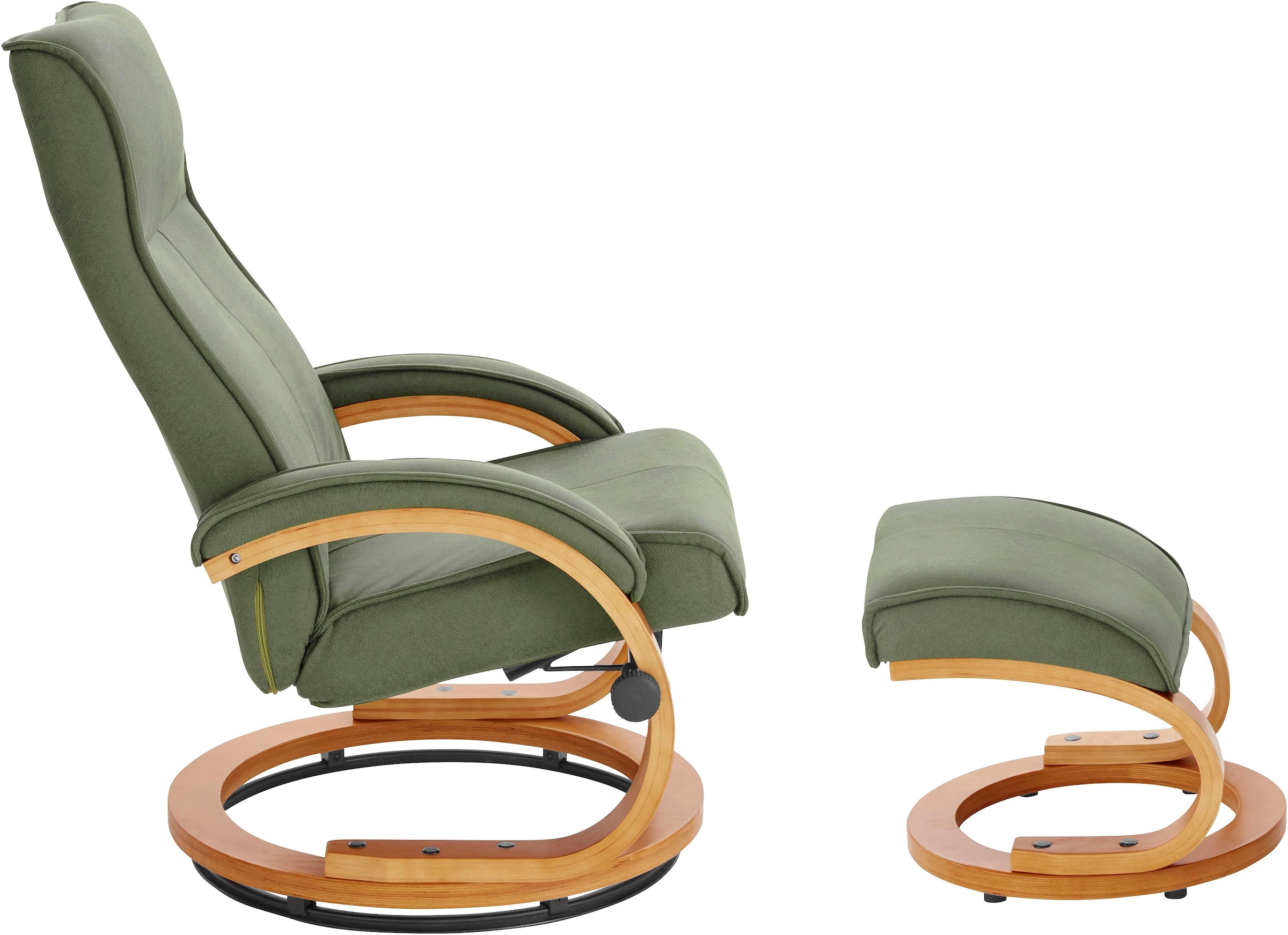 INOSIGN Relaxsessel »Lille, TV-Sessel, Sessel mit Hocker, Wohnzimmer,«, Schlaffunktion, Luxus-Microfaser Bezug und Holzgestell, Sitzhöhe 46 cm