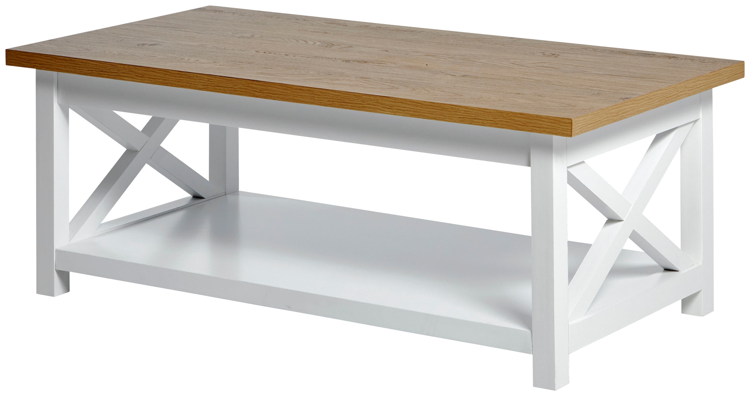 Jahnke Couchtisch »CHALET COFFEE« 1 Stk. tlg. Couchtisch, Kaffetisch, mit Ablageboden, Landhausstil, X-Design