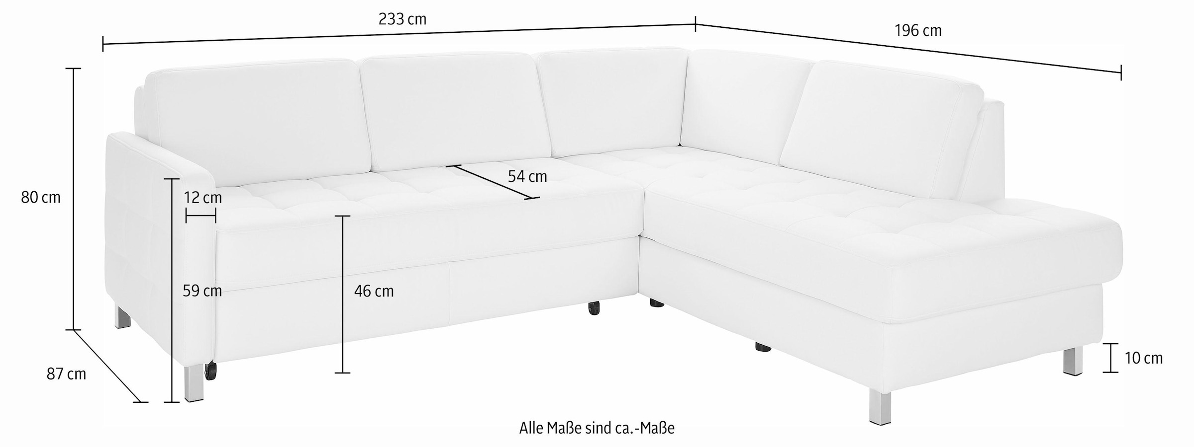 sit&more Ecksofa »Pablo L-Form« wahlweise mit Bettfunktion und Bettkasten