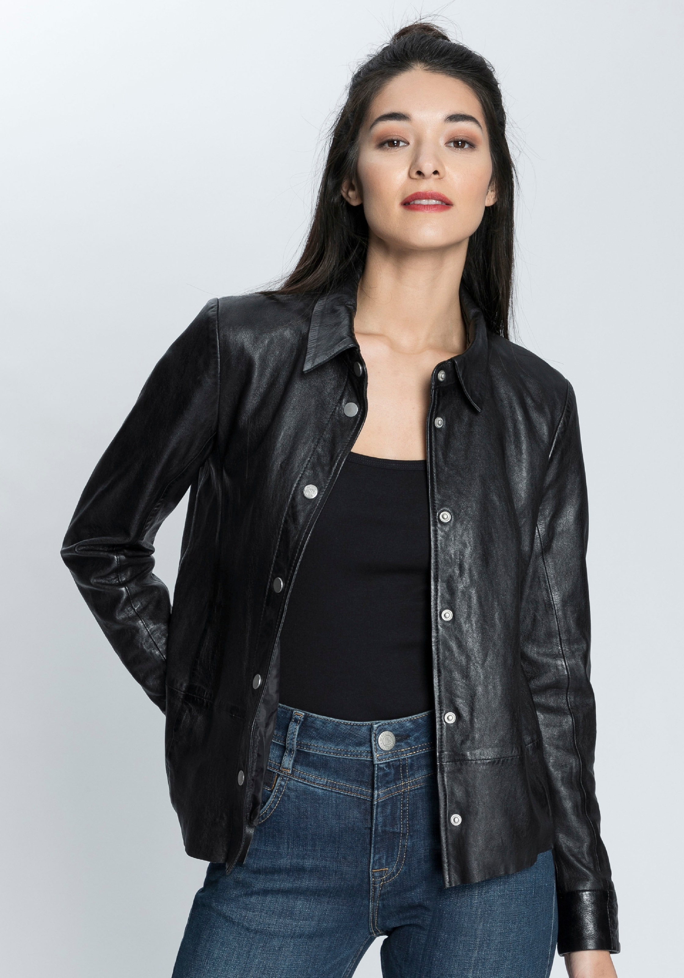 Image of Gipsy Lederjacke »Blaer«, lässiges Lederhemd aus softem Nappaleder bei Ackermann Versand Schweiz