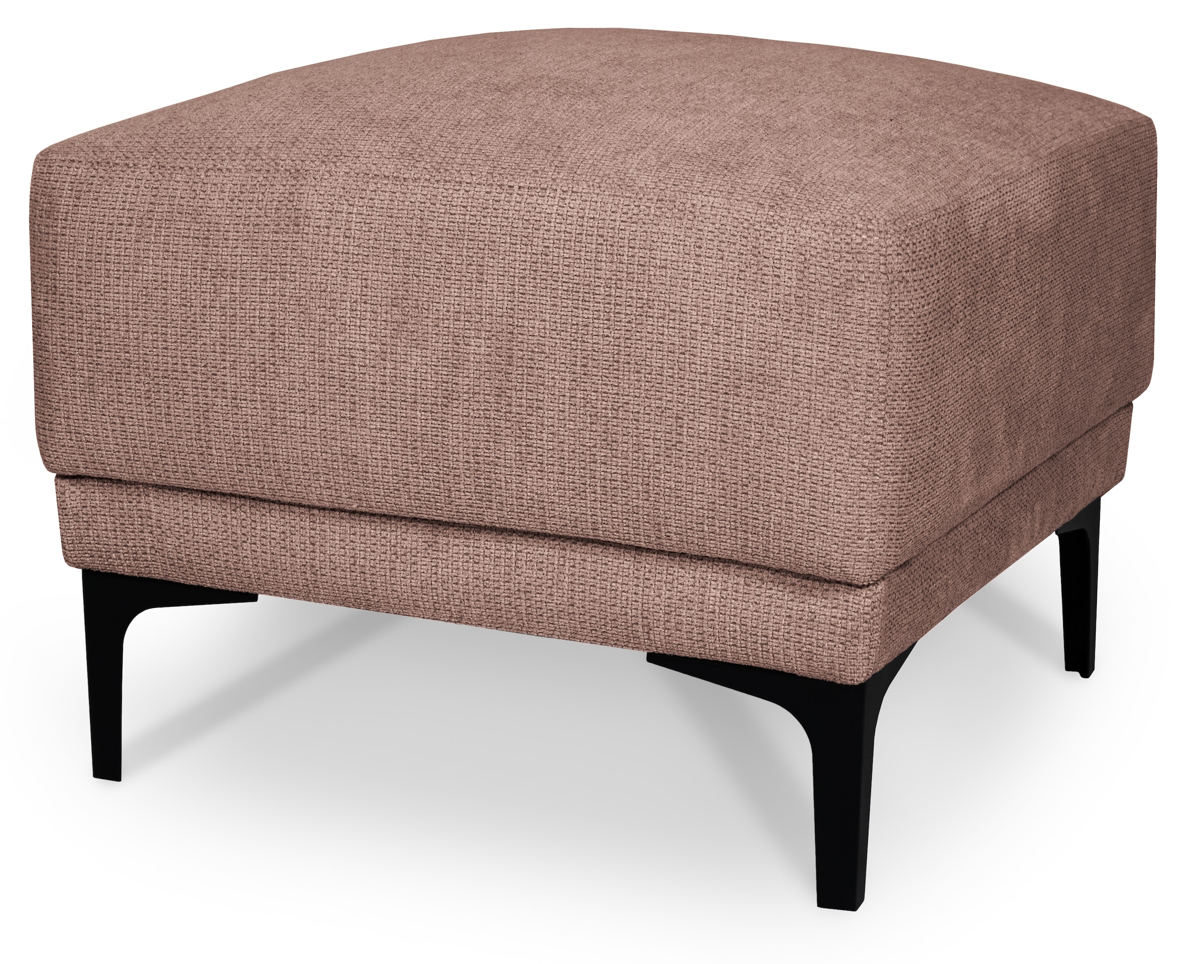 Places of Style Polsterhocker »Xander«, Breite 91 cm, Webstoff, Soft-Touch Chenille, schwarze Metallfüssen