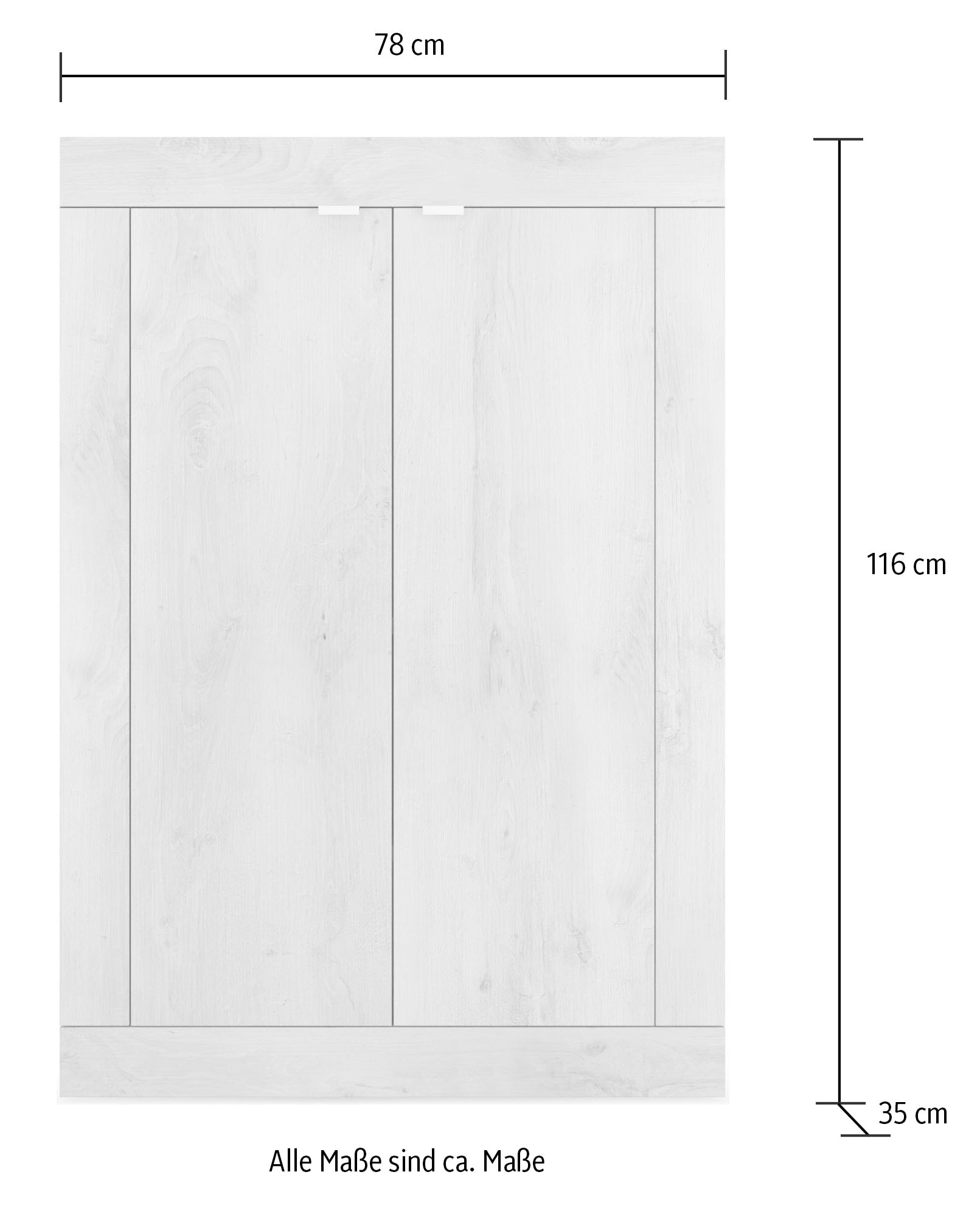 INOSIGN Schuhschrank »Basic Breite 78 cm, Höhe 116 cm, Schuhkommode,«, moderne Rahmenoptik, Metallgriffe, 4 Einlegeböden