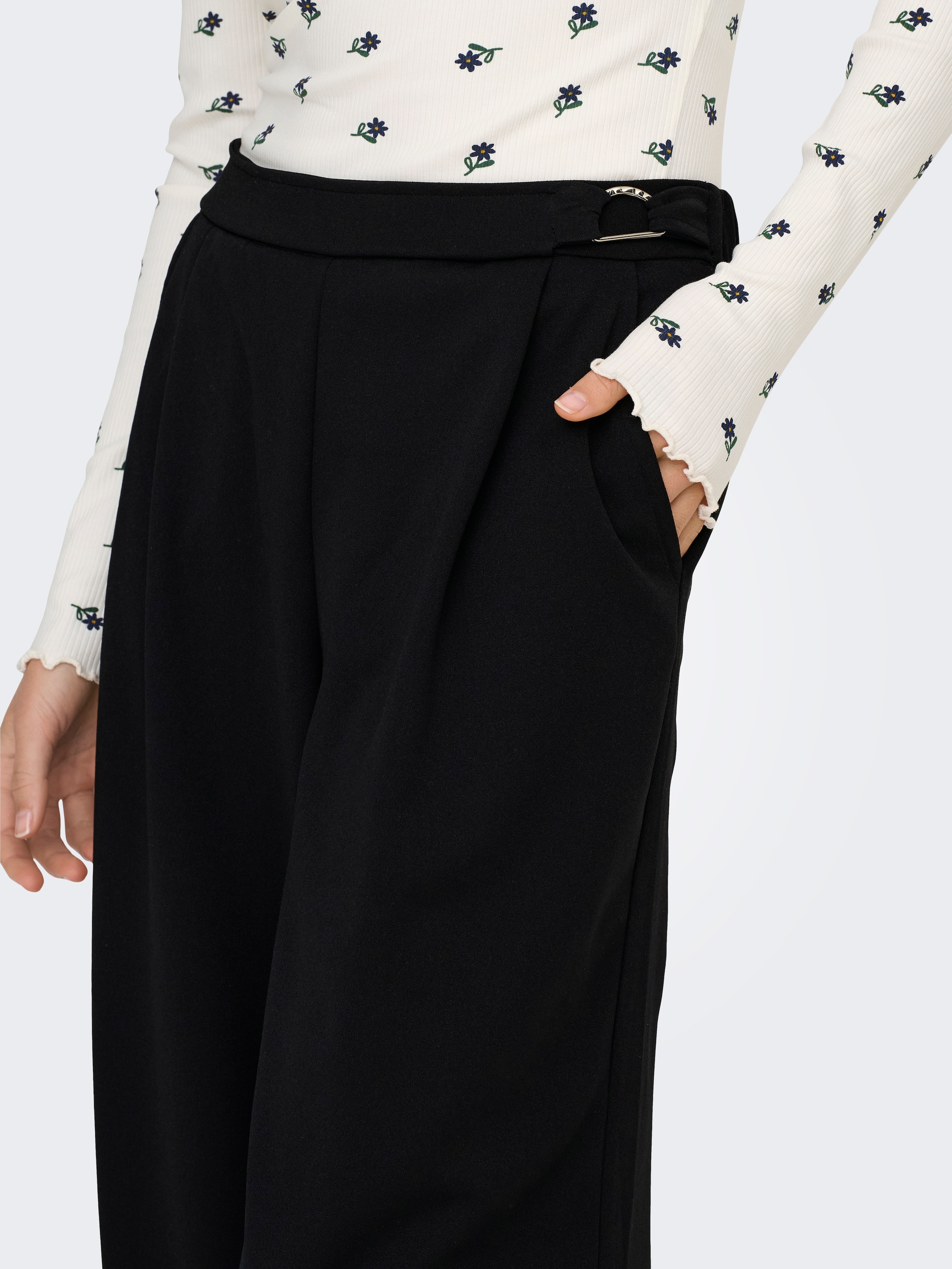 ONLY Anzughose »ONLSANIA LIFE WIDE BUCKLE PANT JRS«  Materialmix
