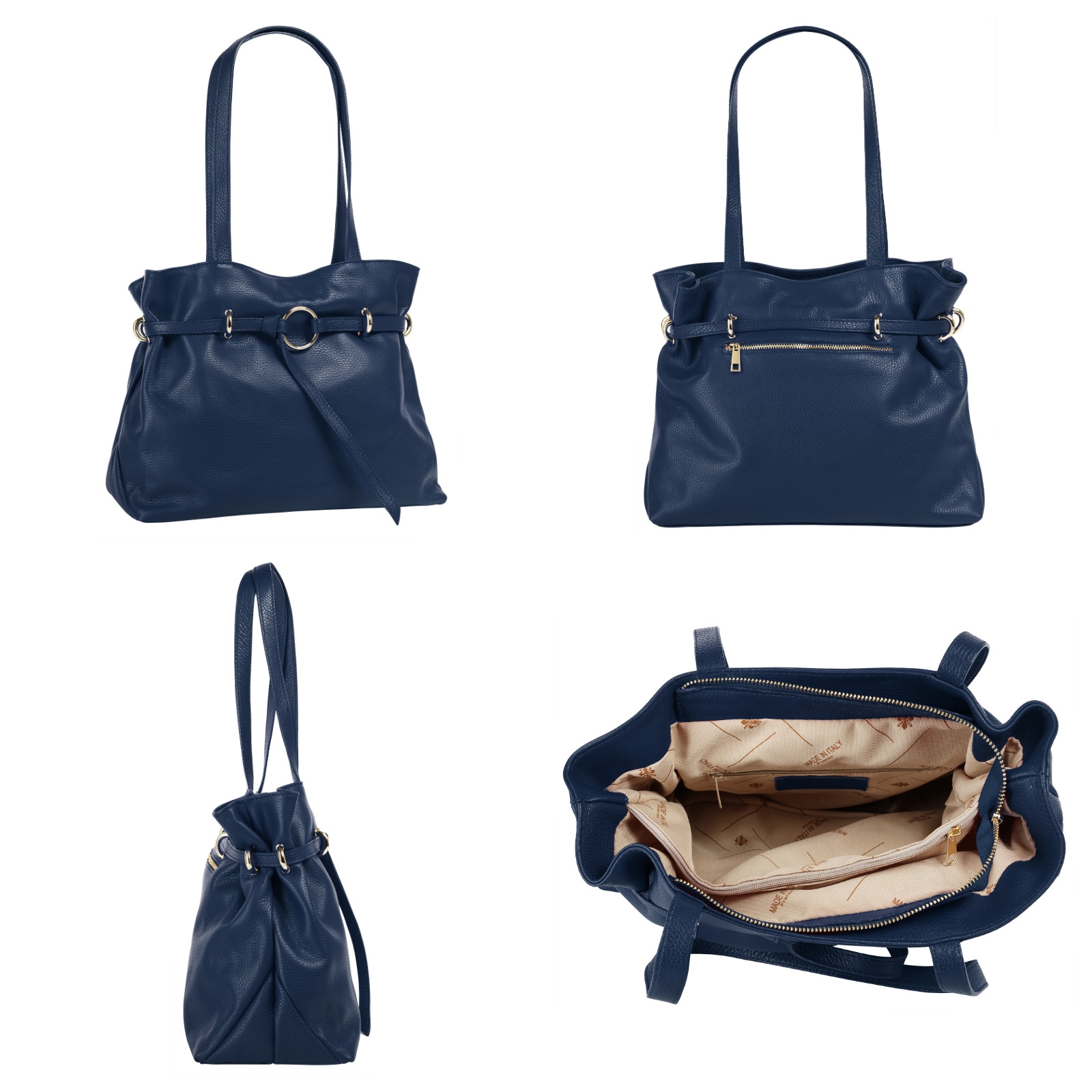 Samantha Look Henkeltasche, echt Leder, Made in Italy