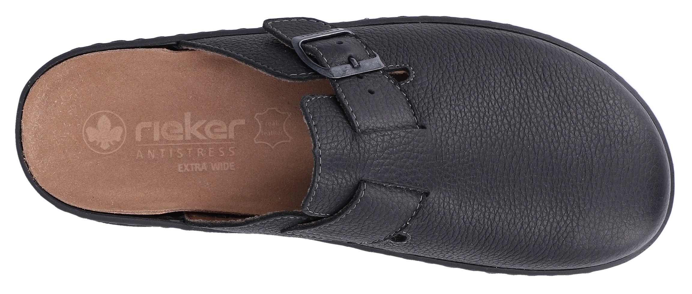 Rieker Clog  Pantolette, Schlupfschuh, Hausschuh mit herausnehmbarem Fussbett