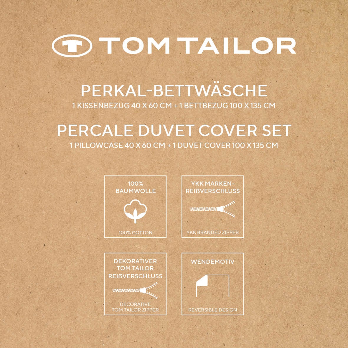 TOM TAILOR HOME »STRIPES WITH A KICK in Gr. 135x200cm oder 155x220cm« 2 cuis nouvelle chambre, passepoil coloré sur le coussin,