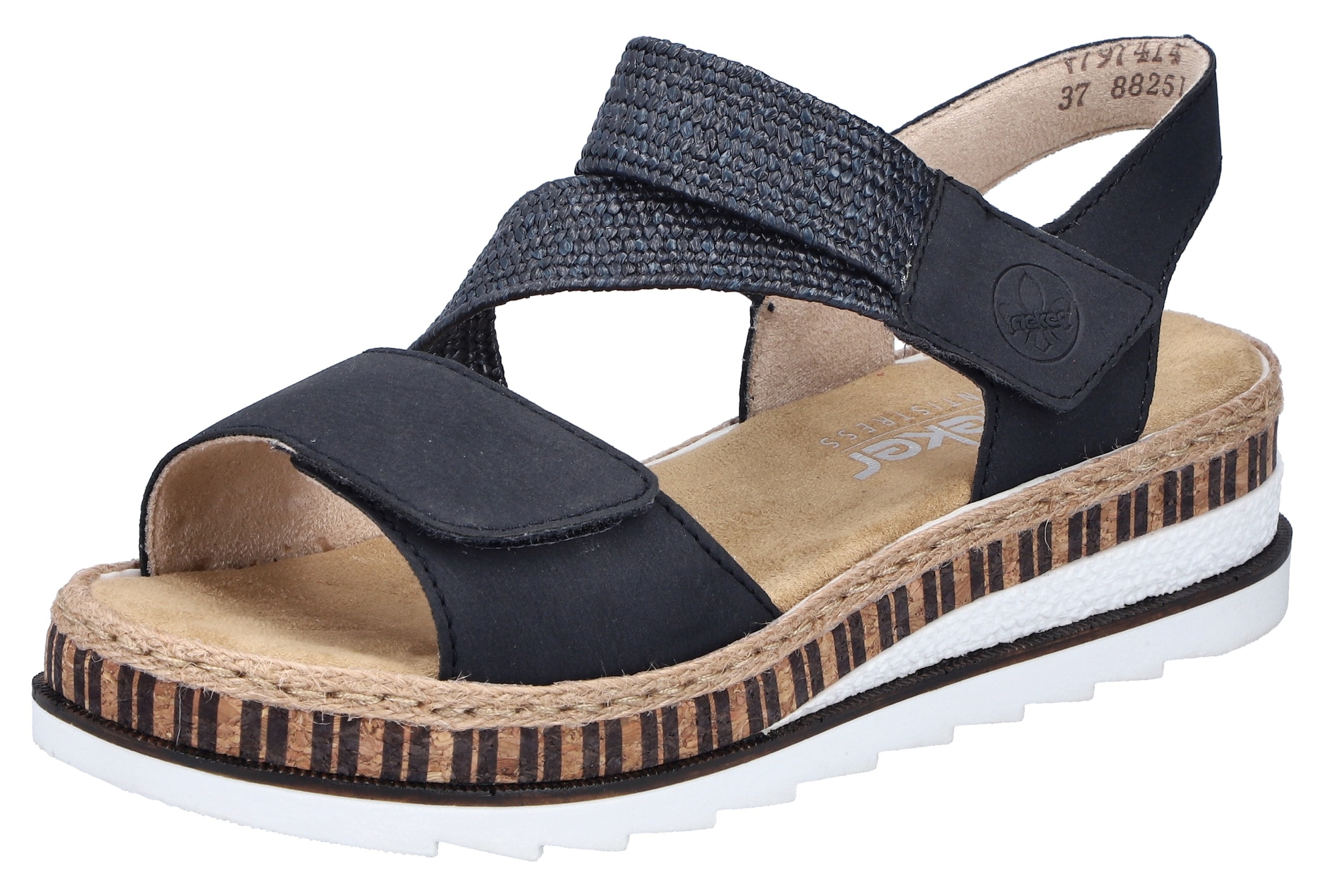 Image of Rieker Keilsandalette Riemchensandale, Sommerschuh, Urlaubschuh mit Klettriemchen