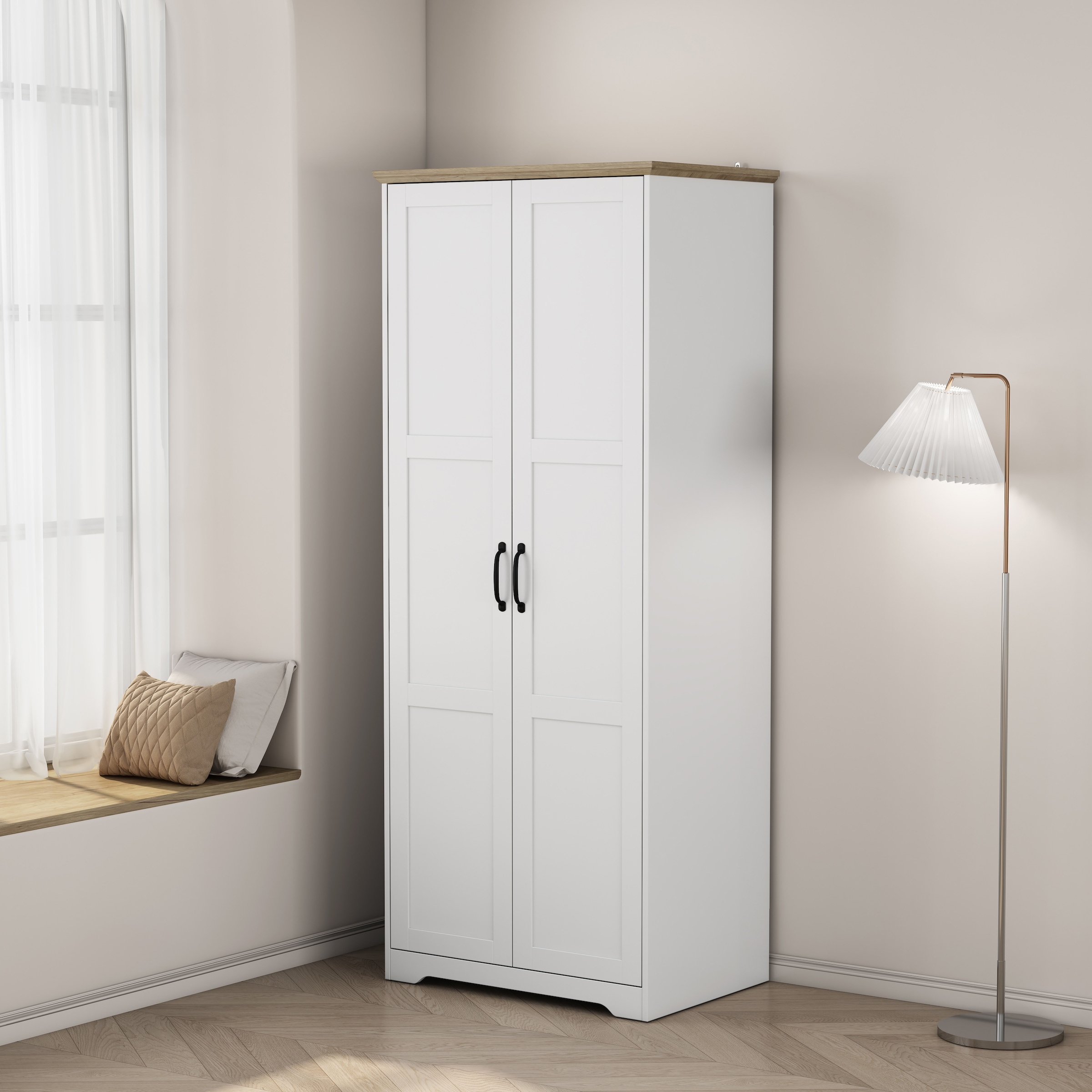 GOODproduct Kleiderschrank »Emmilia Schrank Schlafzimmerschrank im Landhaus Design« Landhaus Schrank mit  2 Türen in Breite 82,7cm, Höhe 2m