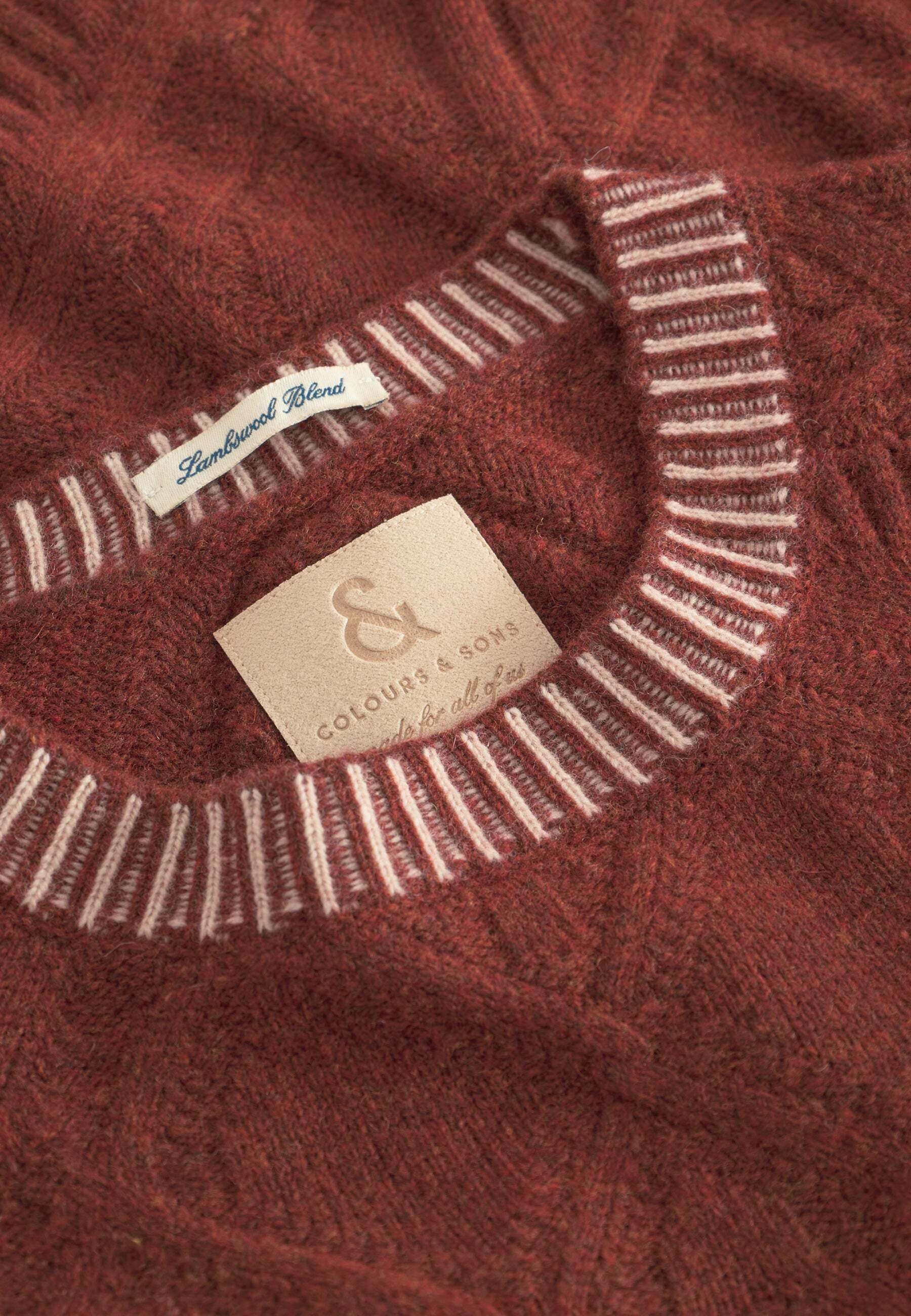 colours & sons Strickpullover »colours & sons Pullover Roundneck Ethno Structure«