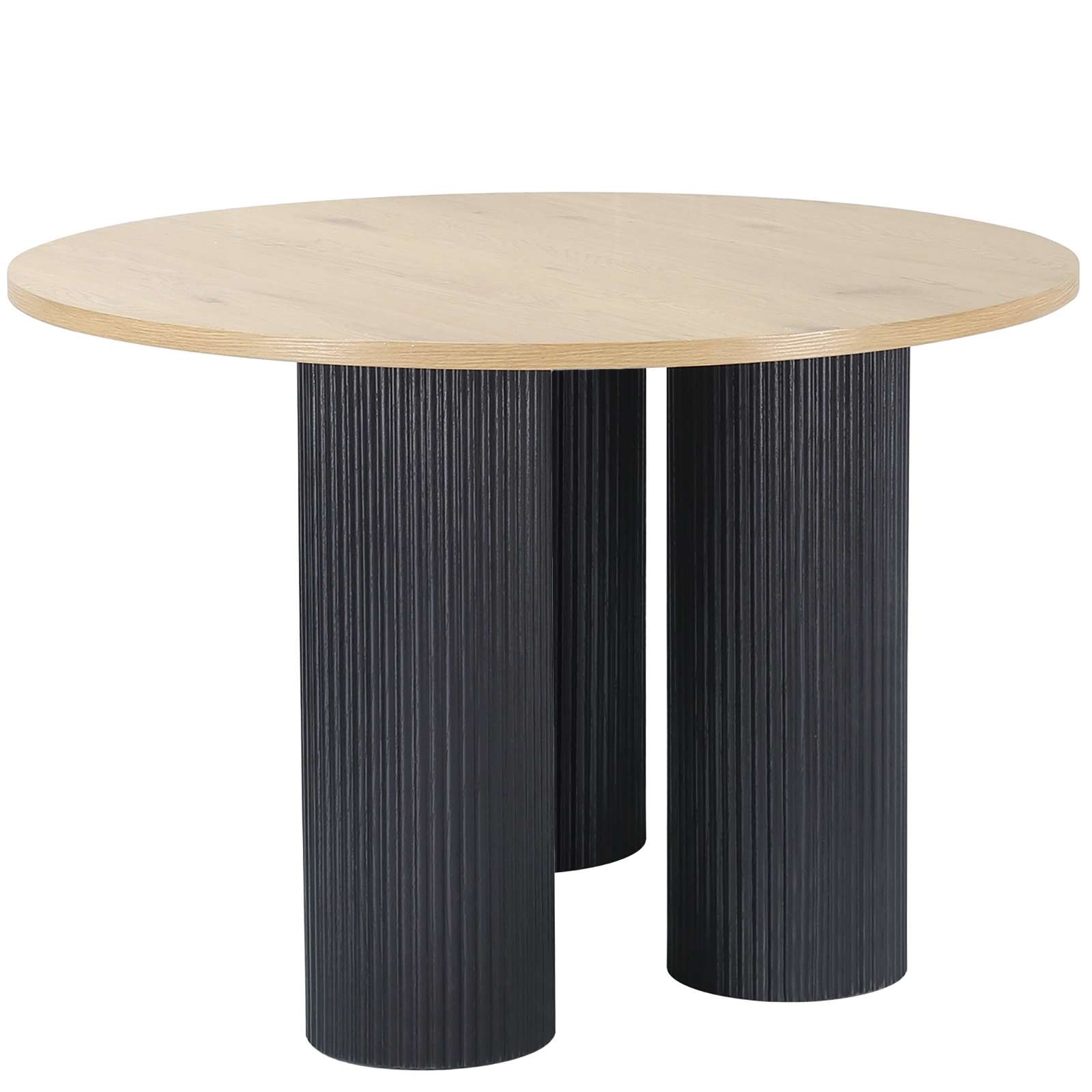 Image of GOODproduct Esstisch "Mandan" rund, 110x110 cm, 25 cm runde Beine mit Rillenstruktur, Höhe 76 cm