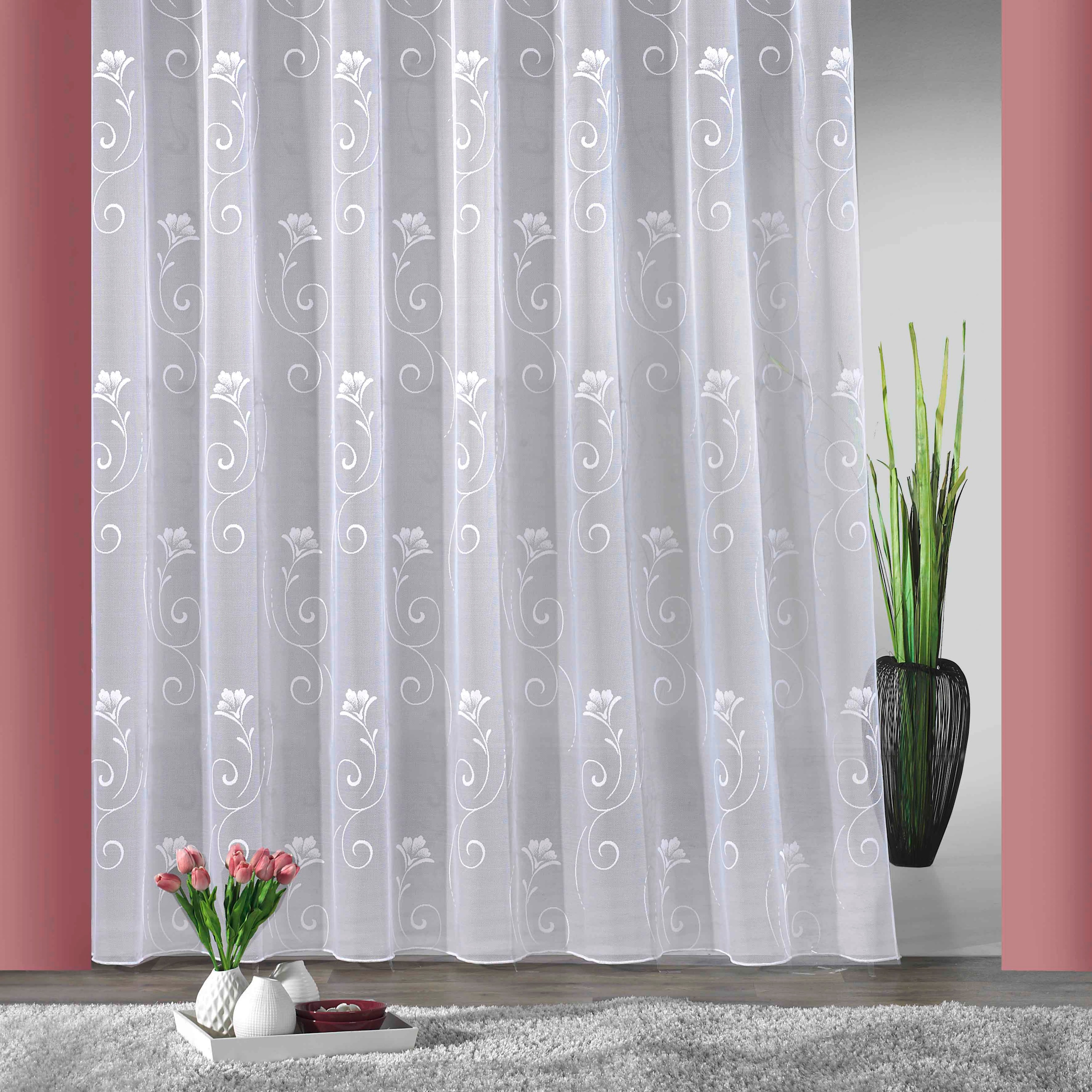 Image of Weckbrodt Gardine "Lilly" Smokband 1 Stk. tlg. Jacquard, strukturiert, Allover, Beschwerungsband, halbtransparent