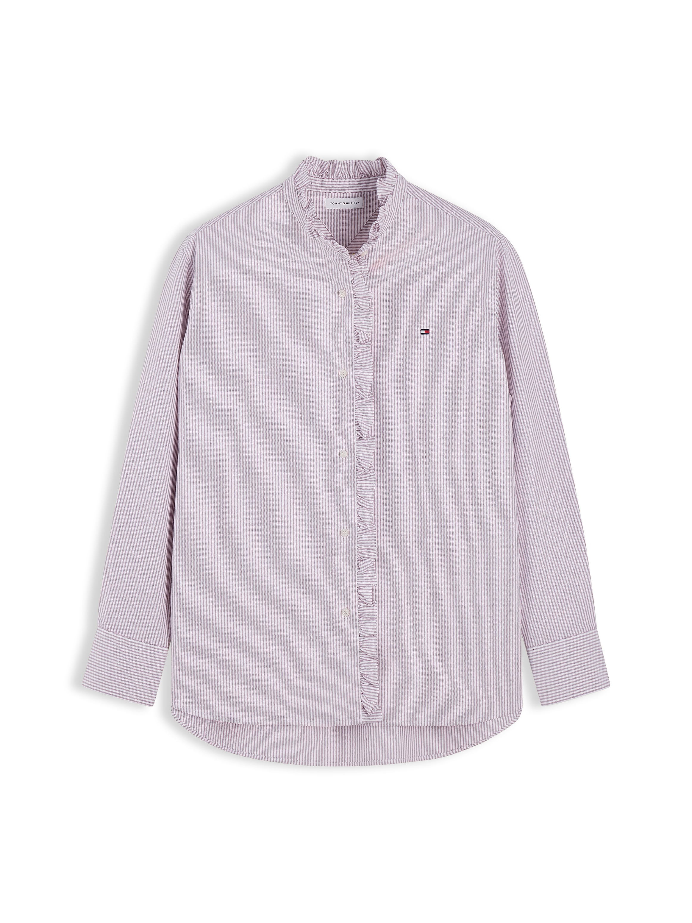 Tommy Hilfiger Langarmbluse »OXFORD RUFFLES RELAXED LS SHIRT« Baumwolle, relaxed fit, mit Rüschen Detail