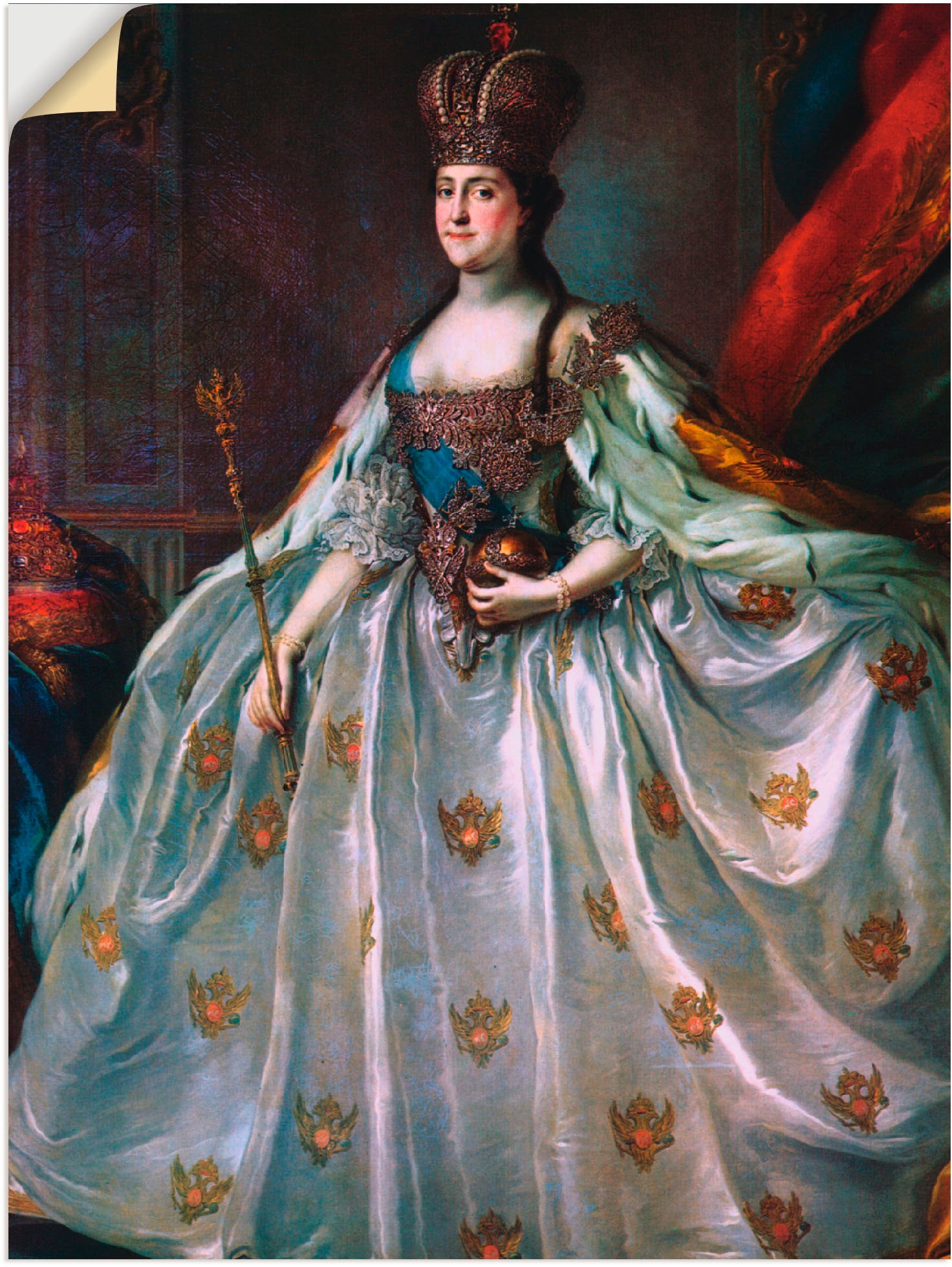 Image of Artland Wandbild »Krönungsporträt der Katharina II.«, Menschen, (1 St.), in vielen Grössen & Produktarten - Alubild / Outdoorbild für den Aussenbereich, Leinwandbild, Poster, Wandaufkleber / Wandtattoo auch für Badezimmer geeignet bei Ackermann Versand Sc