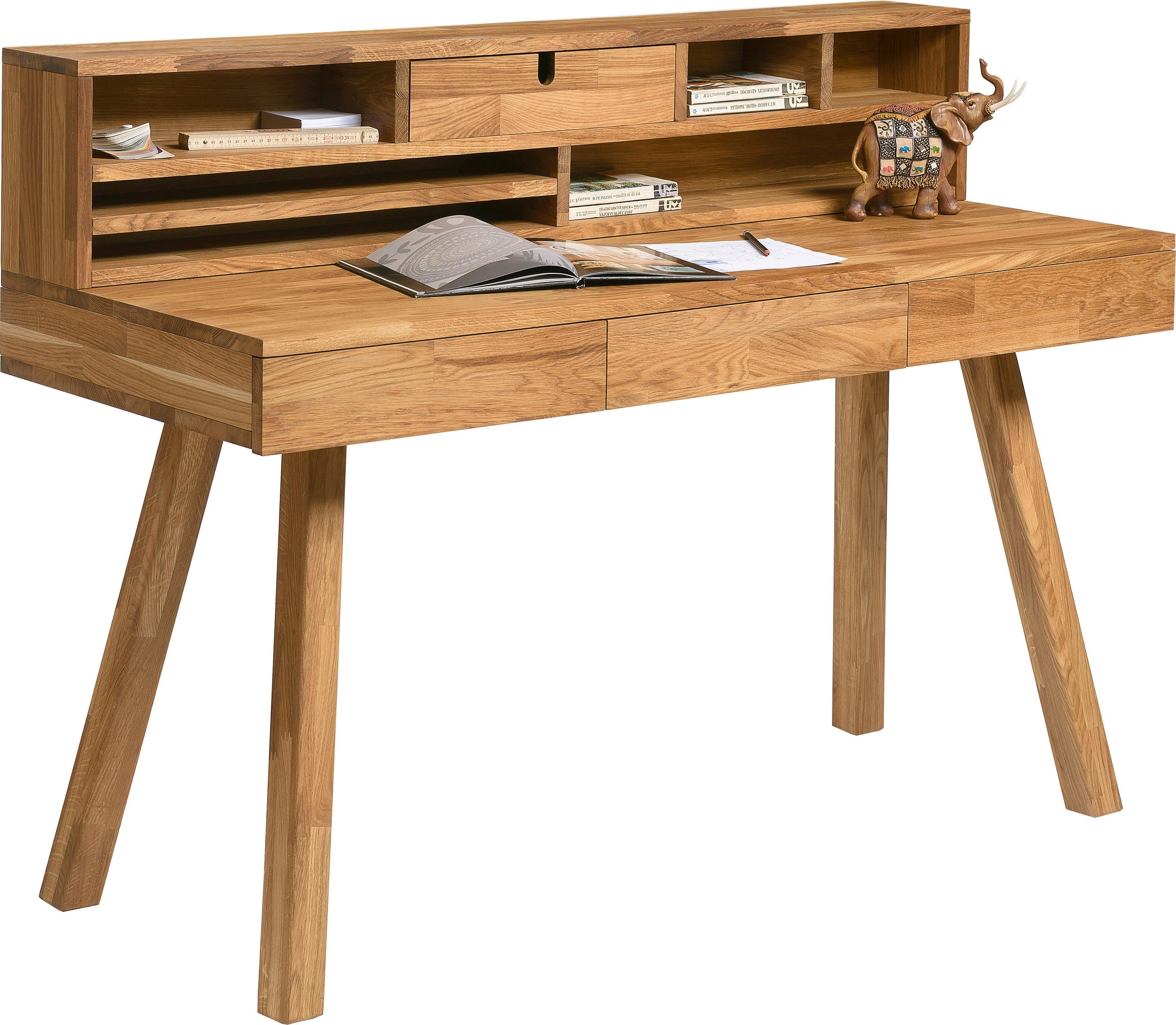 Image of Home affaire Sekretär »Ohu«, aus schönem massivem Eichenholz, mit vielen Stauraummöglichkeiten, Breite 140 cm bei Ackermann Versand Schweiz