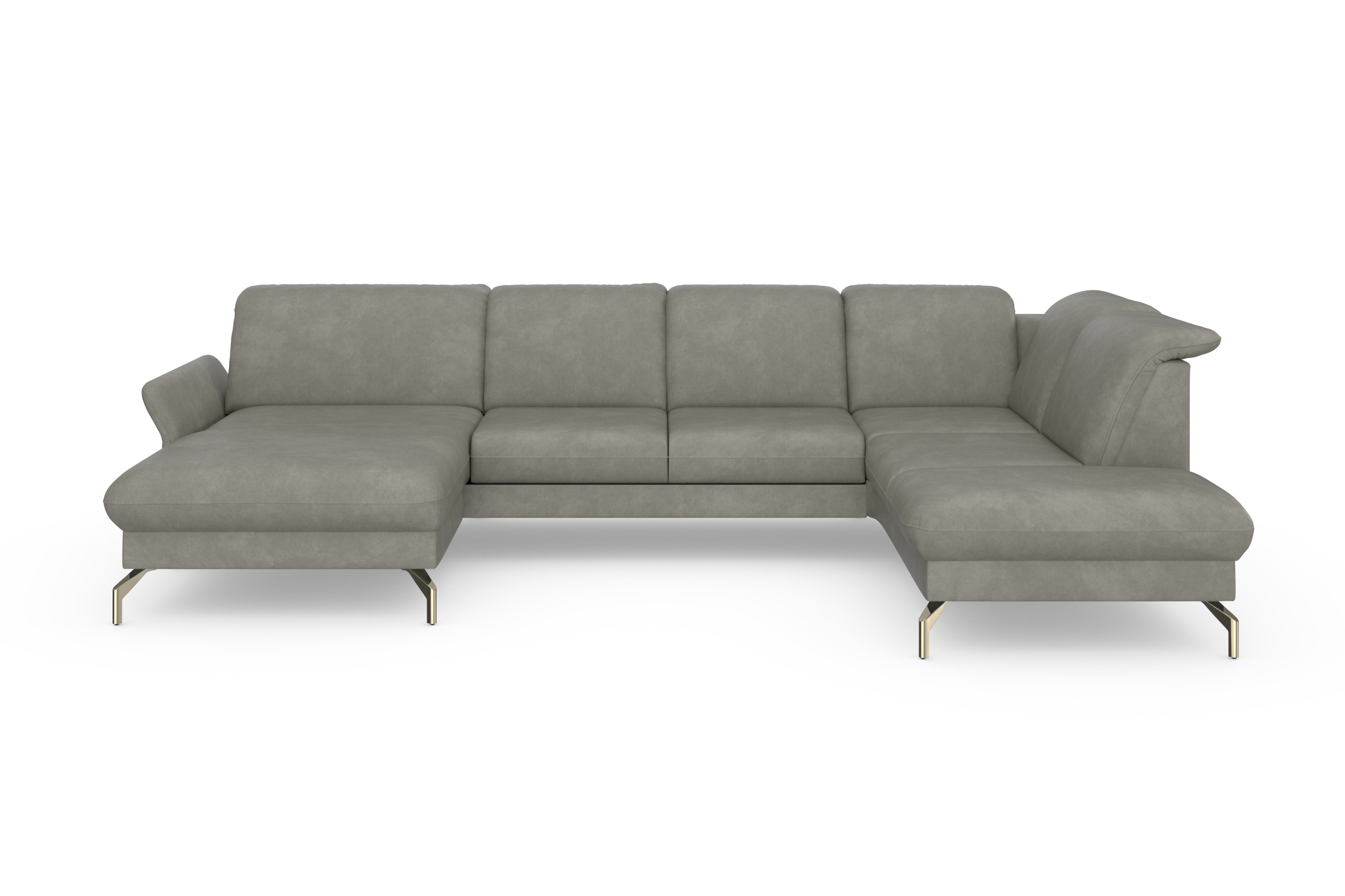 sit&more Wohnlandschaft »Fashion U-Form«, wahlweise mit Kopfteilverstellung, Vorziehsitz, motorisch, Nickelfüsse