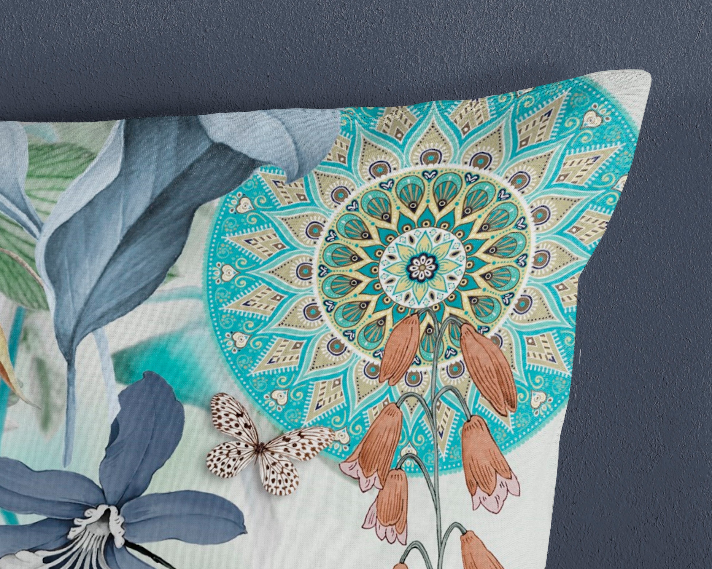 hip Wendebettwäsche »ZEPHIR«, Mako-Satin, 135x200, Reissverschluss, Wendeoptik, Mandala, Blumen, Grün