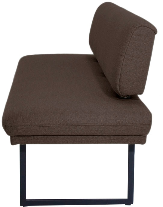 K+W Komfort & Wohnen Banc rembourré »Longbeach« 1 cuis tlg. Avec patins métalliques en structure noire, largeur 204cm ou 224cm