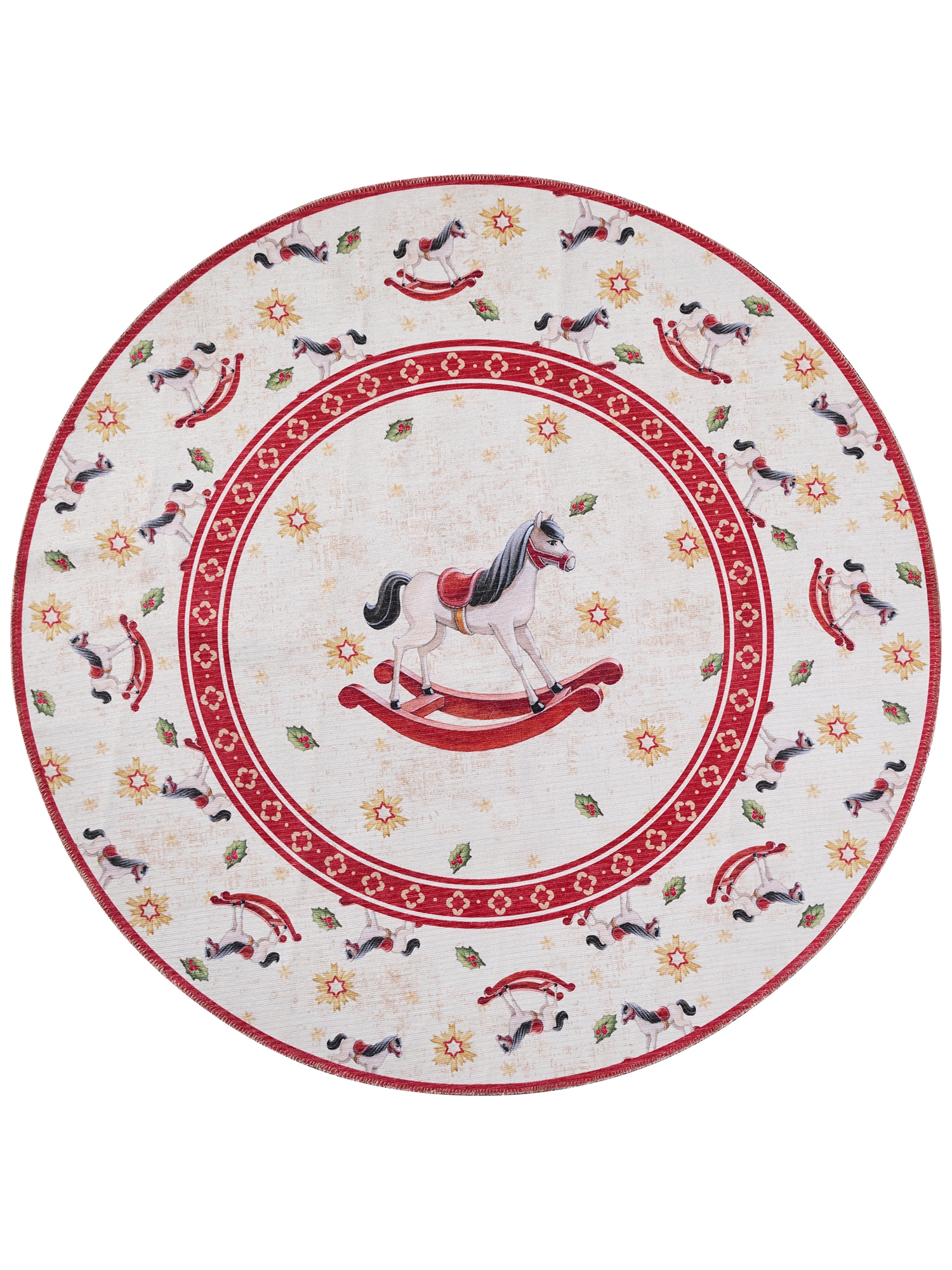 Villeroy & Boch Teppich »Toy's Delight Limited Edition Santa Claus« rund 3 mm Höhe Limited Edition, Weihnachten, Wohnzimmer, Baumrock, Waschbar, Rund