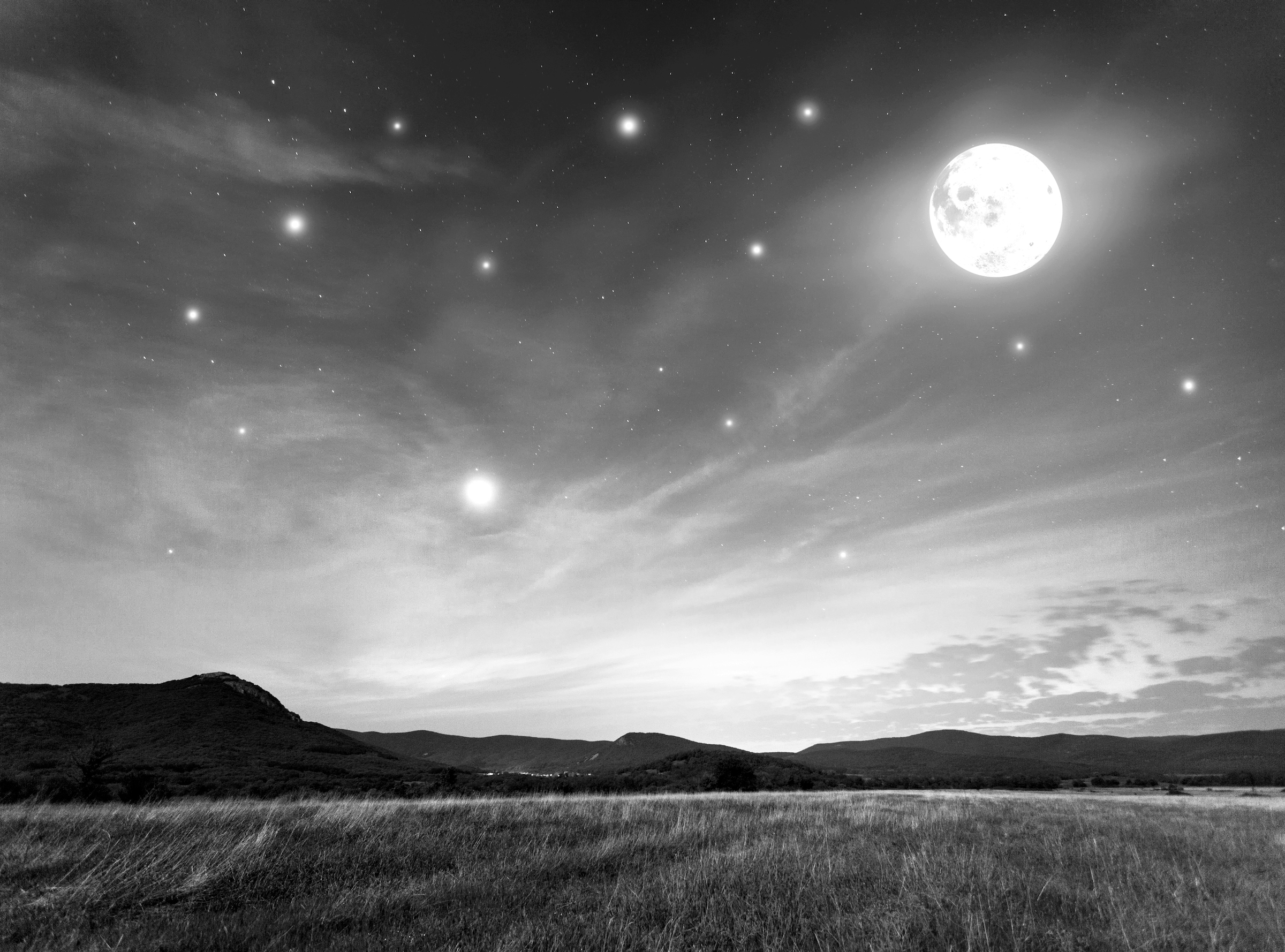 Image of Papermoon Fototapete "Nachthimmel Schwarz & Weiss"