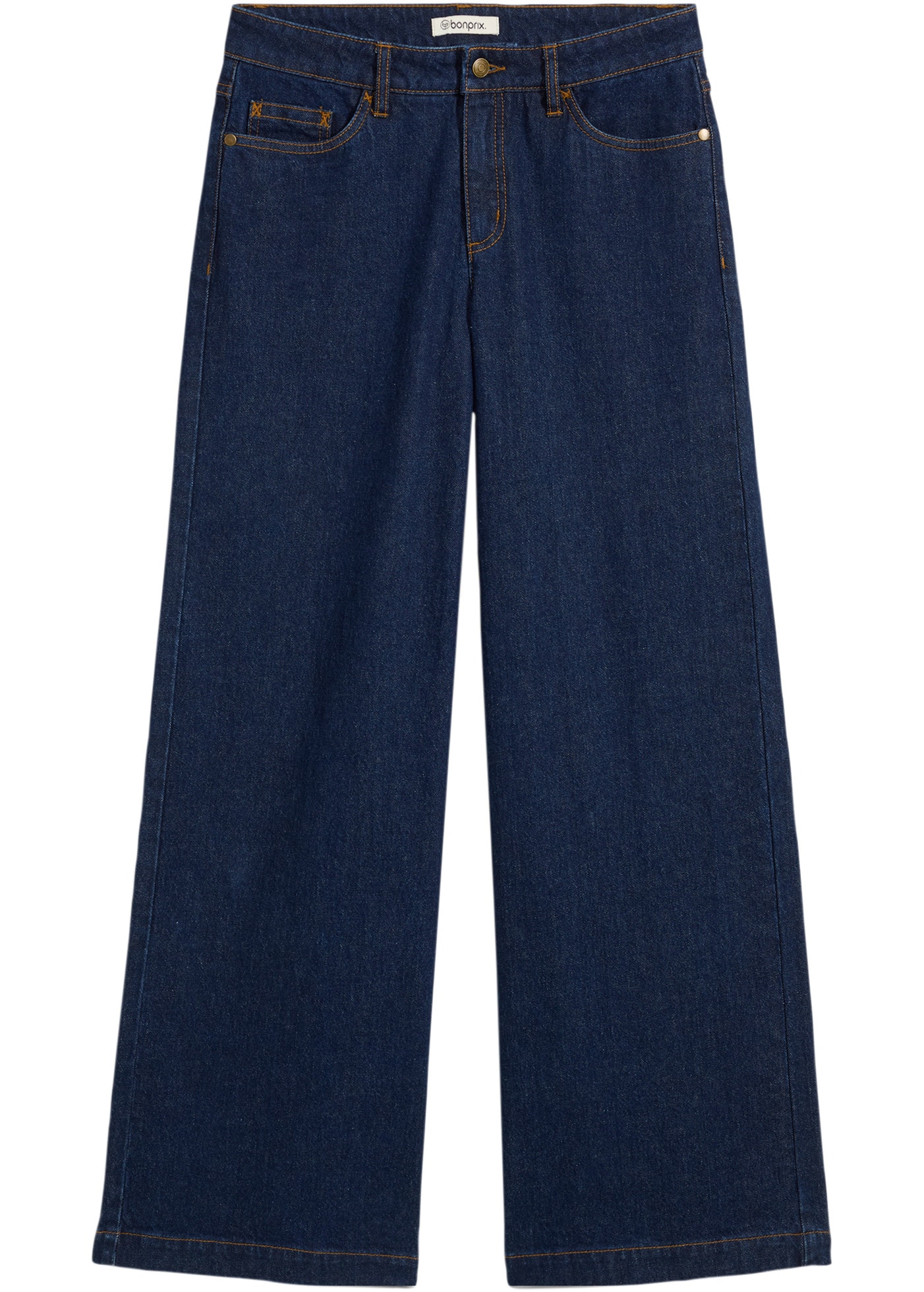 bonprix Weite Jeans mittlerer Bund, mit Elasthan-Anteil, aus Baumwolle