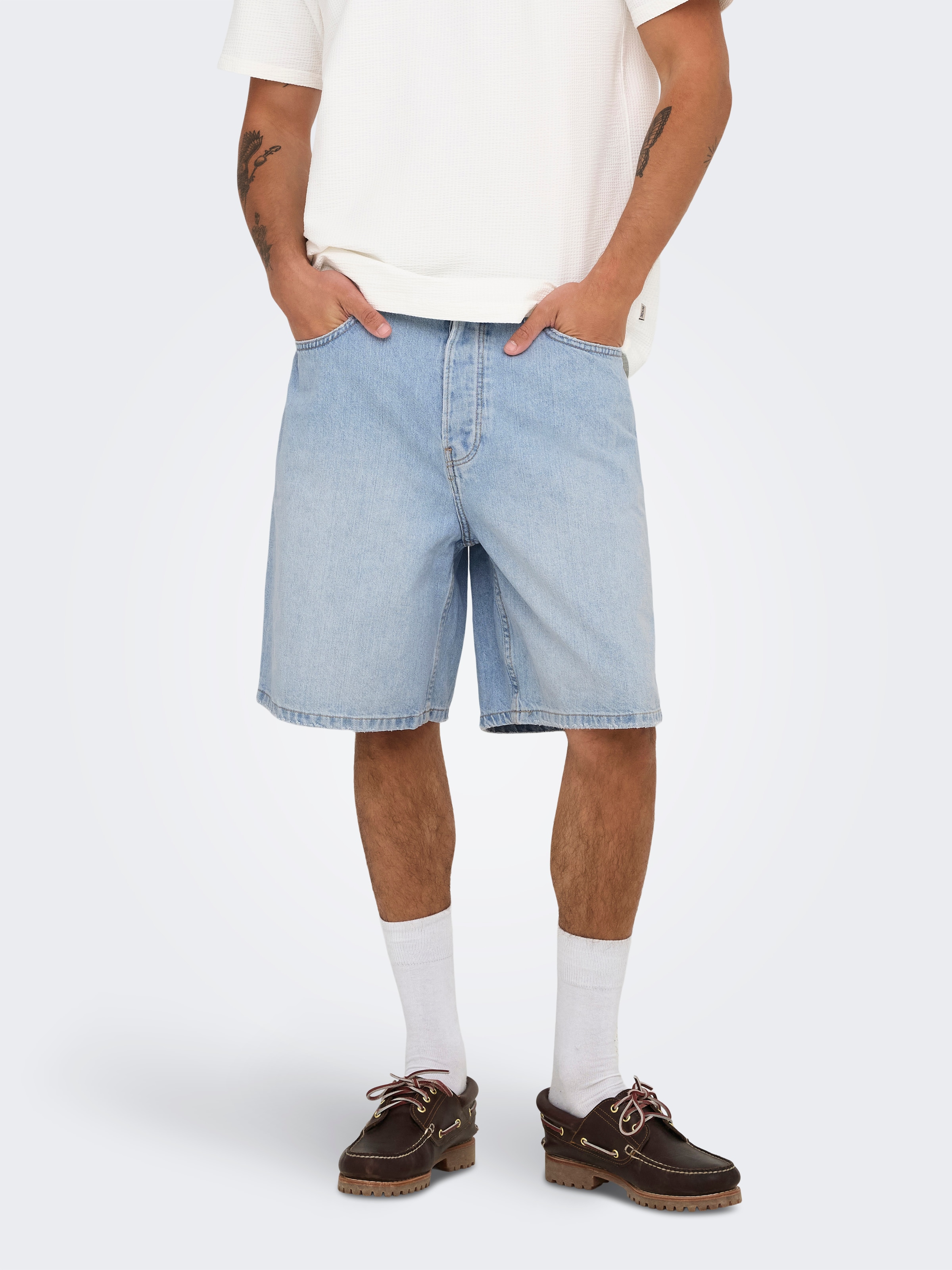 Image of ONLY & SONS Jeansshorts "ONSFADE LB 3155 TAI DNM SHORTS NOOS" Baumwolle, loose fit