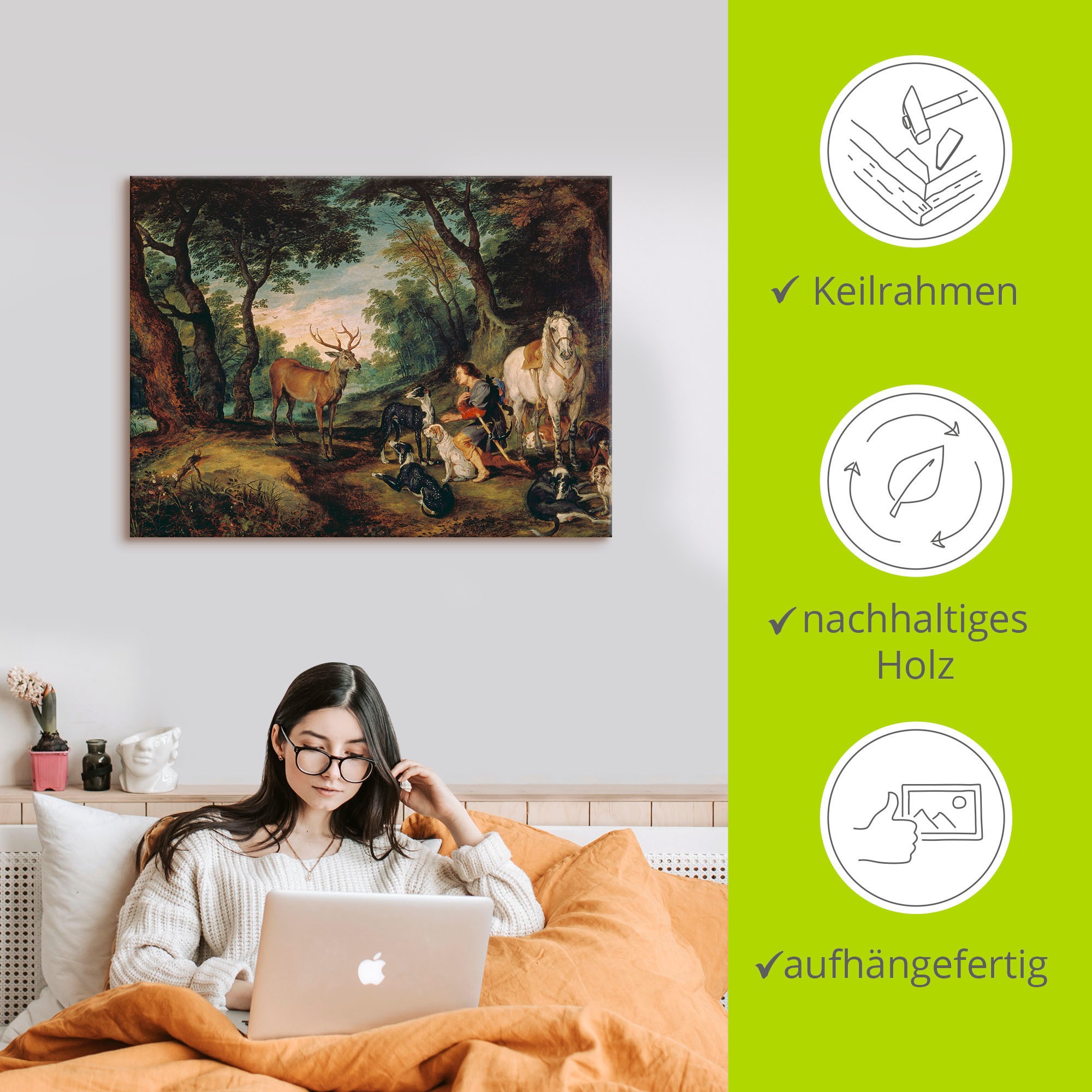 Artland Wandbild »Der heilige Hubertus.« Mann 1 Stk. tlg. als Leinwandbild, Poster in verschied. Grössen