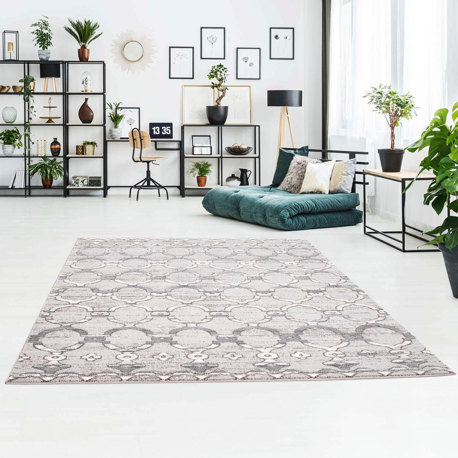 Image of Carpet City Teppich "Platin 7885" rechteckig 11 mm Höhe Kurzflor, Marokkanisch, Glänzend durch Polyester