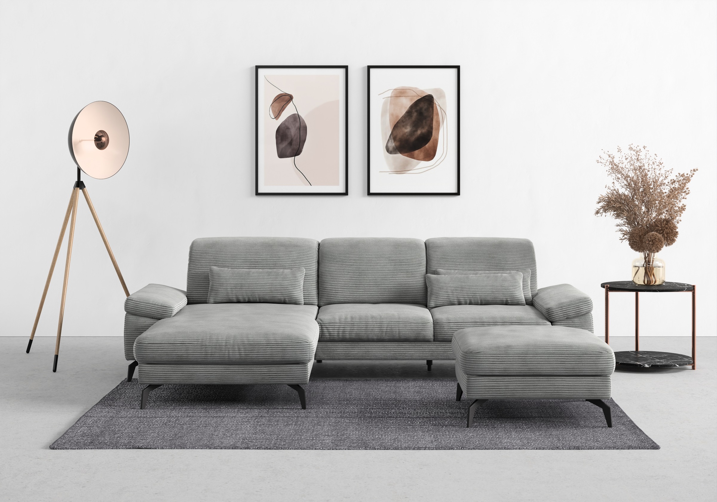 sit&more Ecksofa »Cabana L-Form«, Recamiere, wahlweise mit Sitztiefen-, Armlehnen- und Kopfteilfunktion