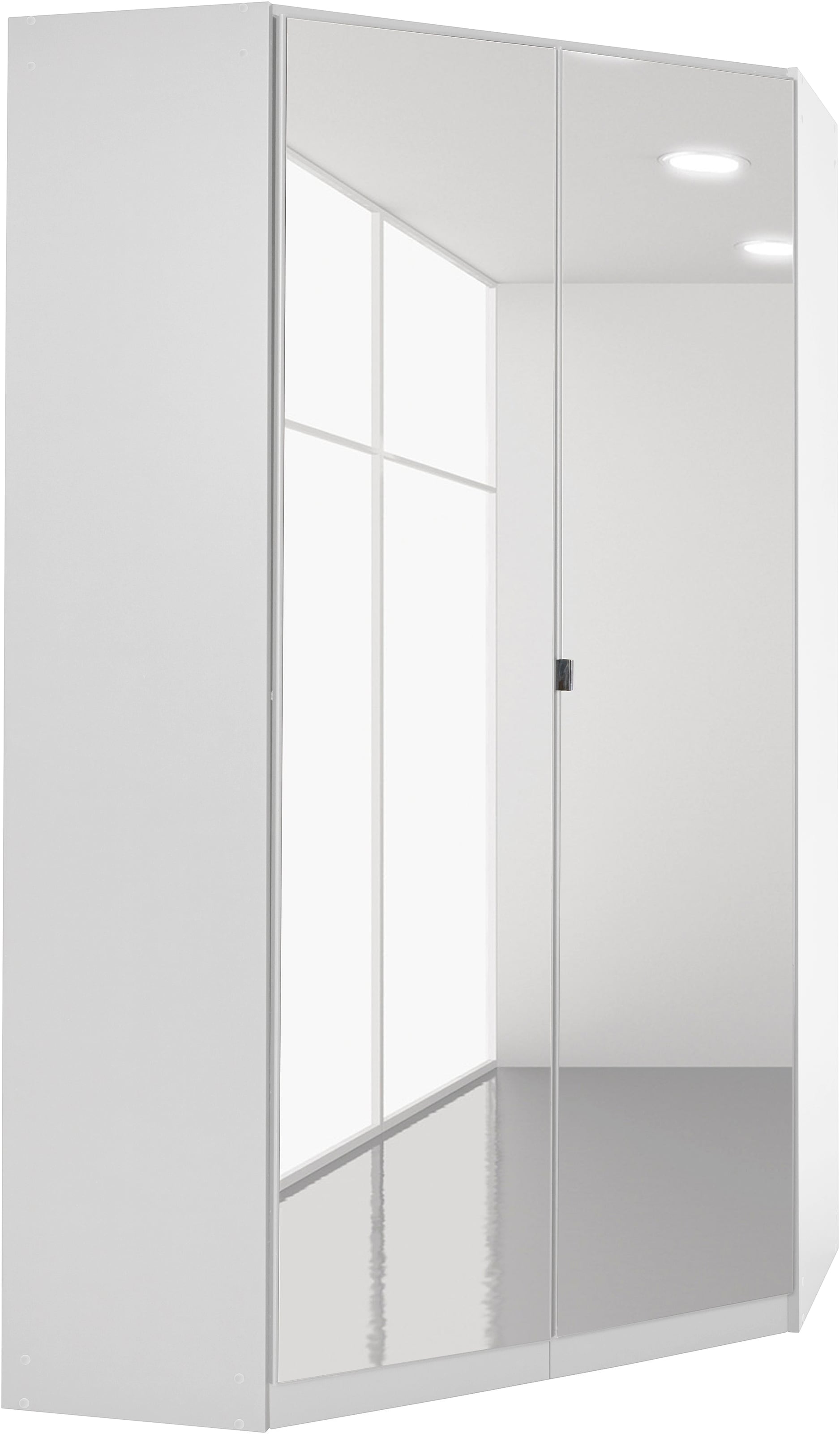 rauch Kleiderschrank »Eckschrank Schrank Garderobe Wäscheschrank Stauraumschrank VANDOR« Weiss, viel Stauraum, Griffe in Graumetallic MADE IN GERMANY
