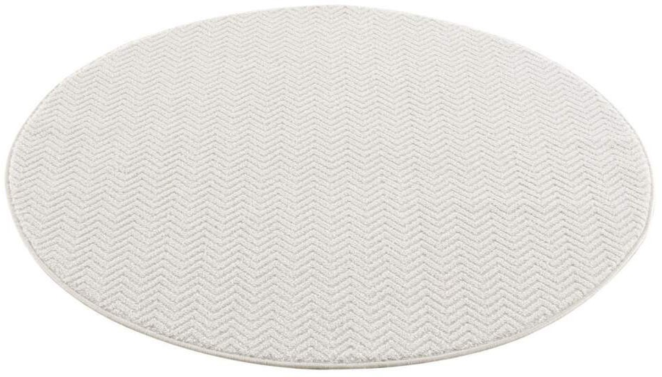 Image of Carpet City Teppich »Fancy«, rund, 12 mm Höhe, Kurzflor, Einfarbig, 3D-Optik, Zickzack Look, für Wohnzimmer & Schlafzimmer bei Ackermann Versand Schweiz