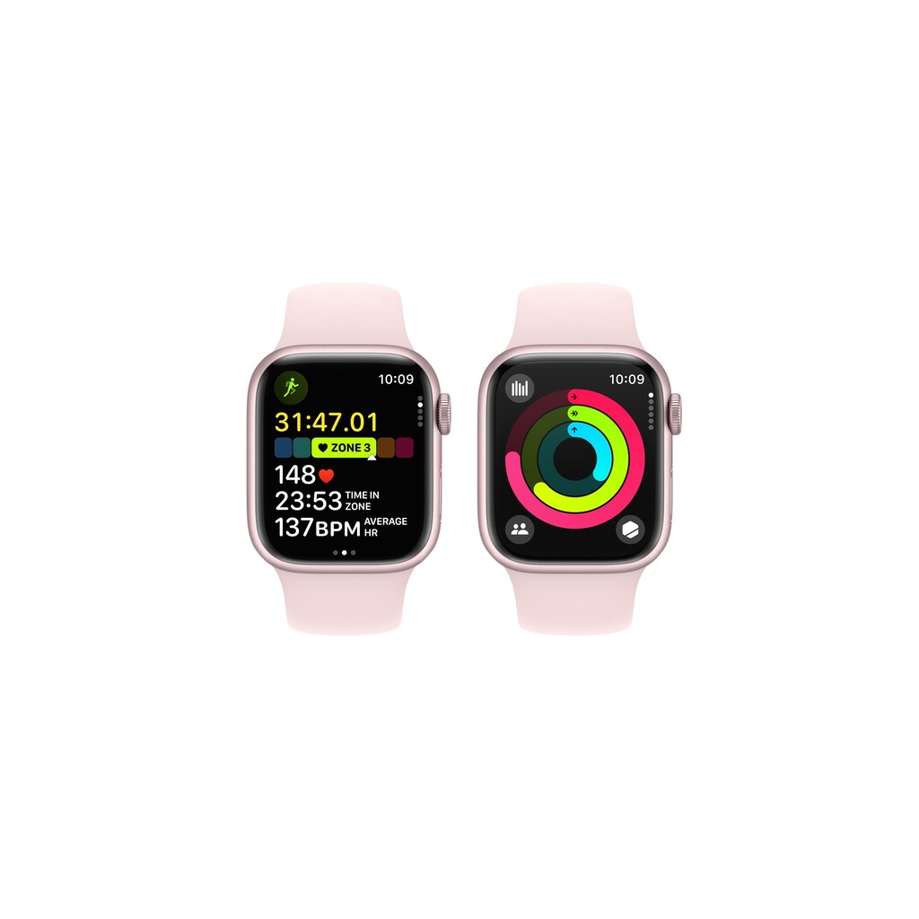 Apple Smartwatch »Series 9, GPS, Aluminium-Gehäuse mit Sportarmband«, (Watch OS 10)