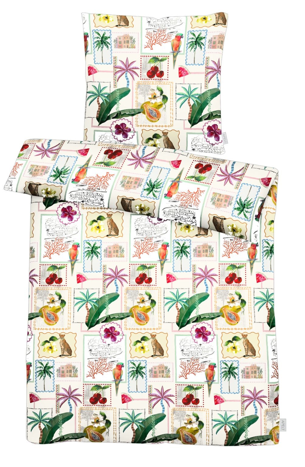 Image of APELT Bettwäsche "Bahia" 2 tlg. Bettwäsche-Set mit Reissverschluss, Baumwoll-Satin, Digitaldruck