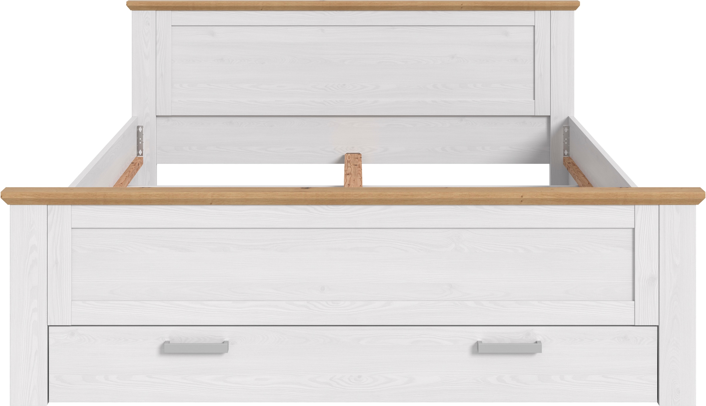 Home affaire Lit de rangement »COSENZA, Breite 189cm, im Landhausstil, 3 Schubkästen« Pour matelas 180x200 cm, beaucoup de rangement, sans matelas ni sommier,  lit, lit coffre, cadre de lit, chambre à coucher, dormir
