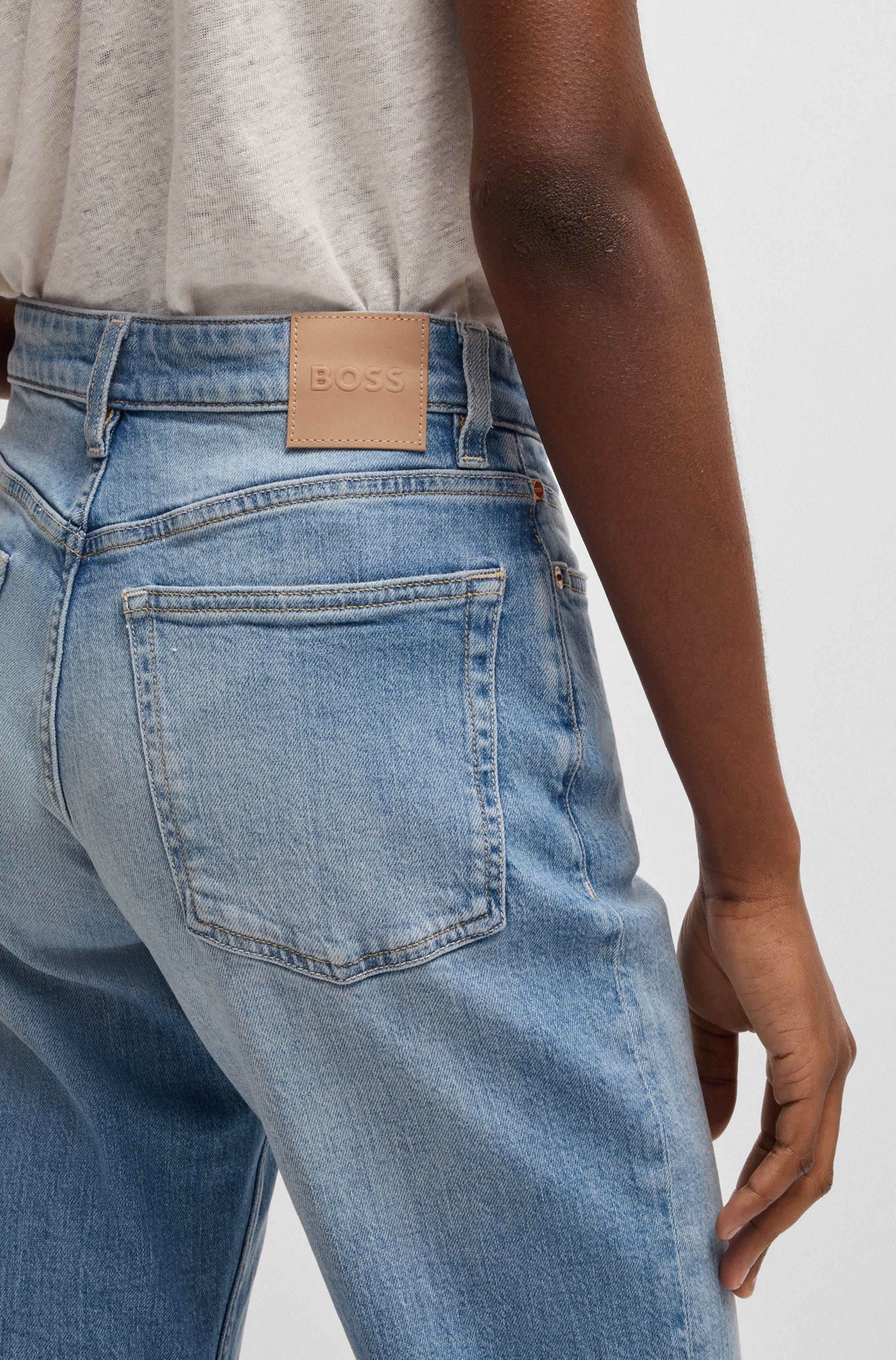 BOSS ORANGE Schlagjeans »Soft Kick Flare High Rise Premium Damenmode«, (BOSS ORANGE DENIM), in cropped Form