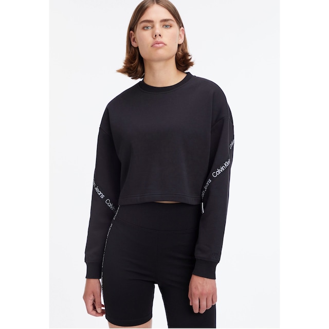 ♕ Calvin Klein Jeans Sweatshirt, mit Logo-Tape Applikationen  versandkostenfrei bestellen